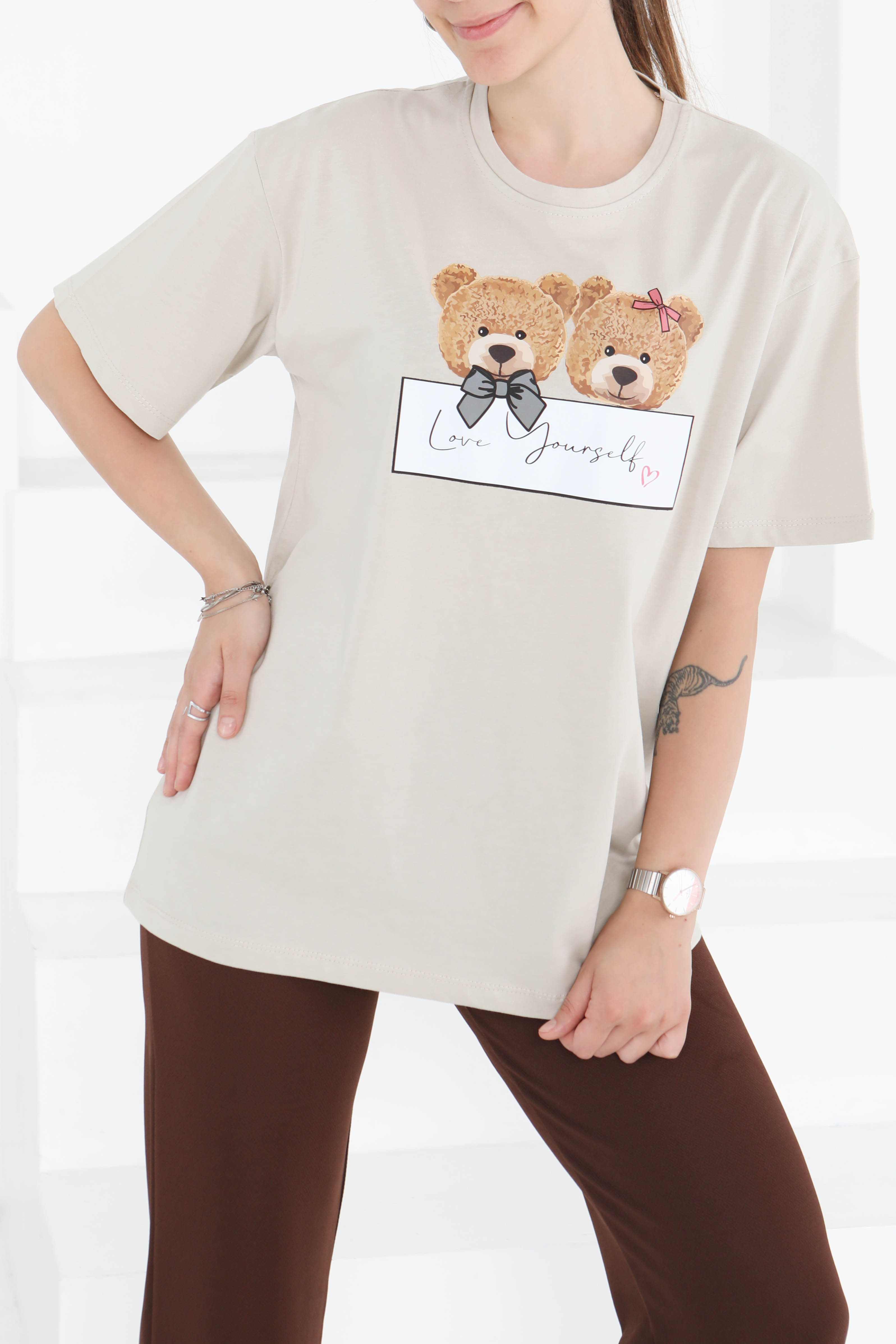 Baskılı Kısa Kollu T-Şhirt - 27348 - 3