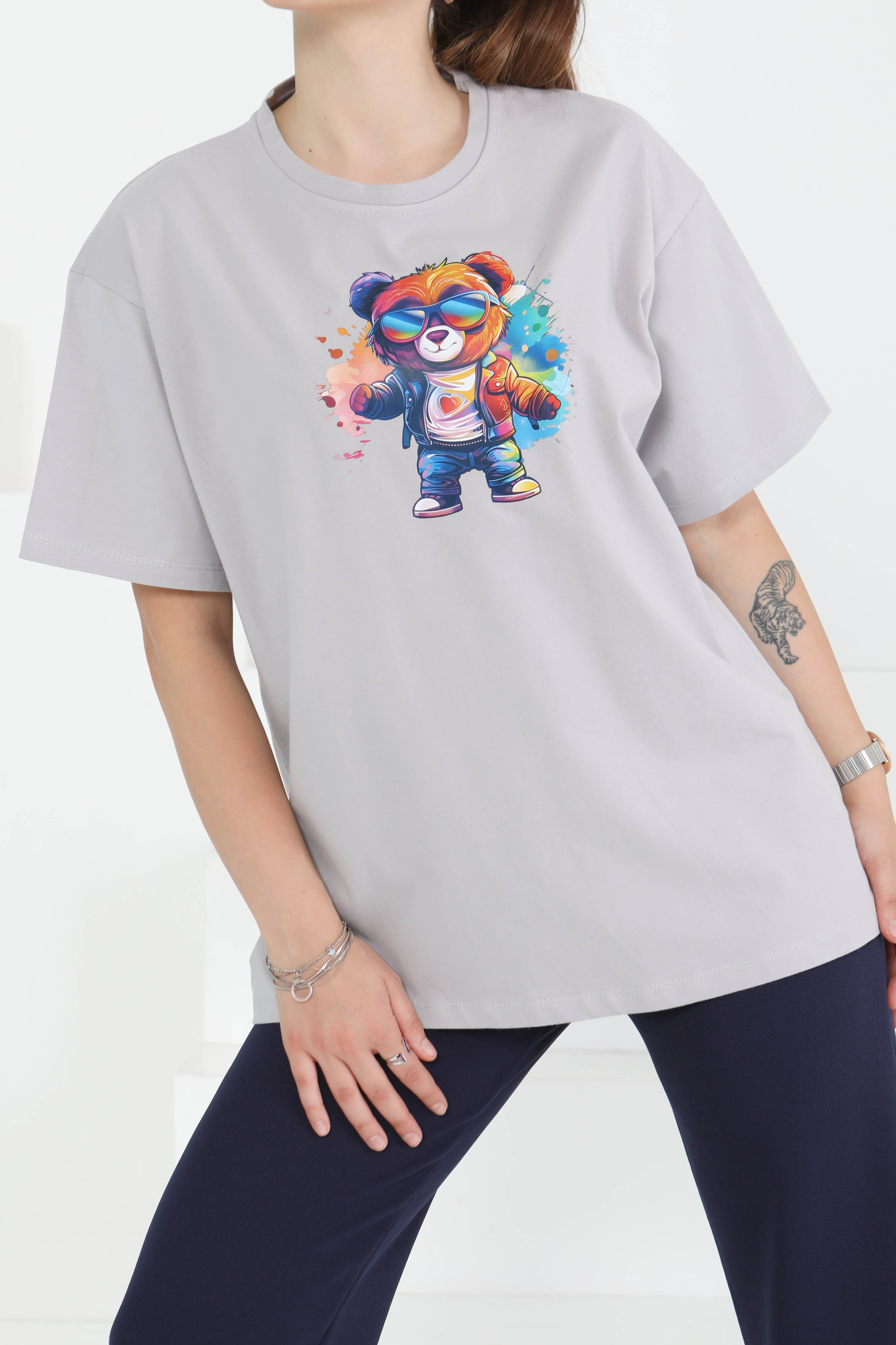 Baskılı Kısa Kollu T-Şhirt - 27349 - 1