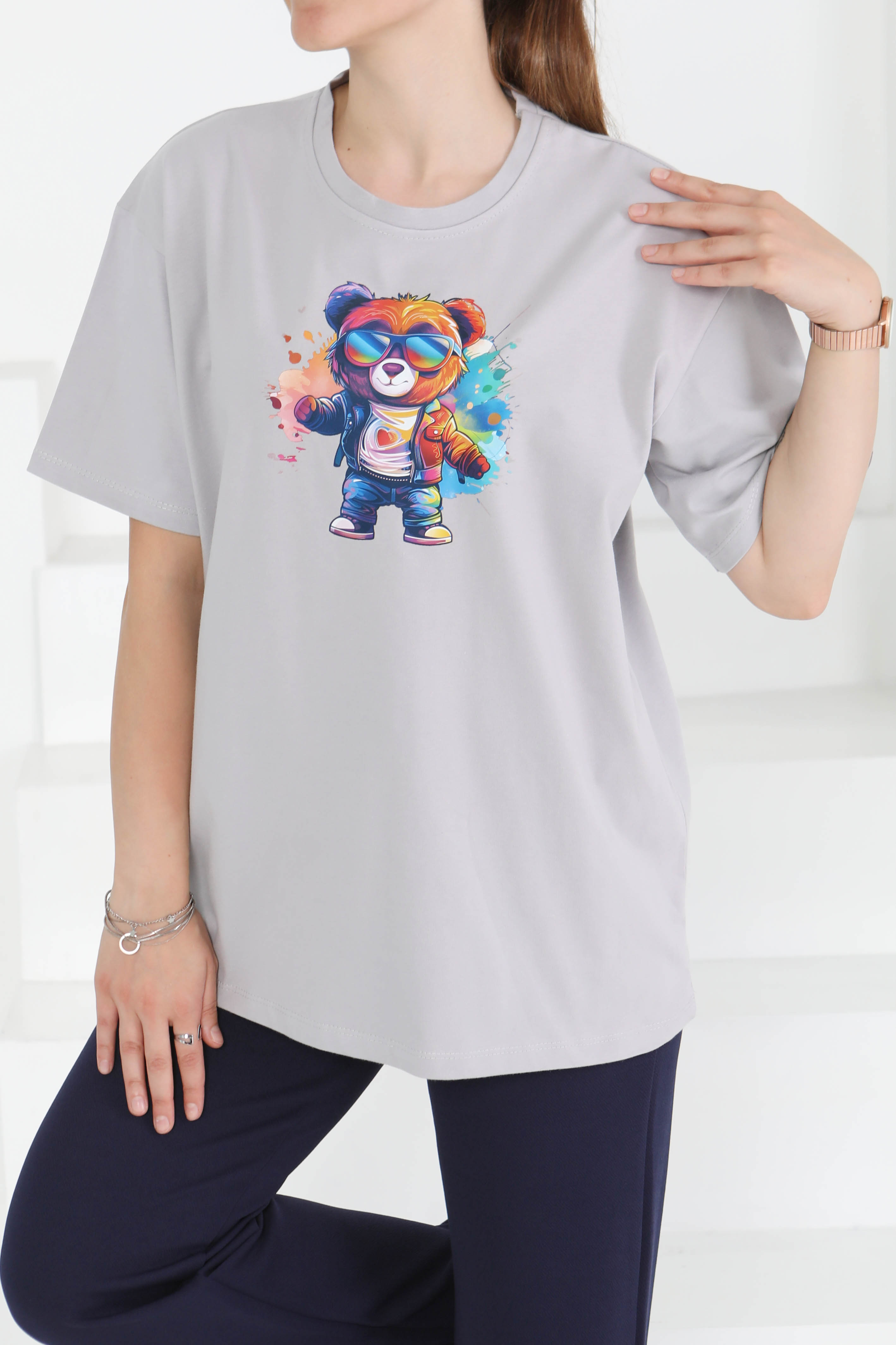 Baskılı Kısa Kollu T-Şhirt - 27349 - 2