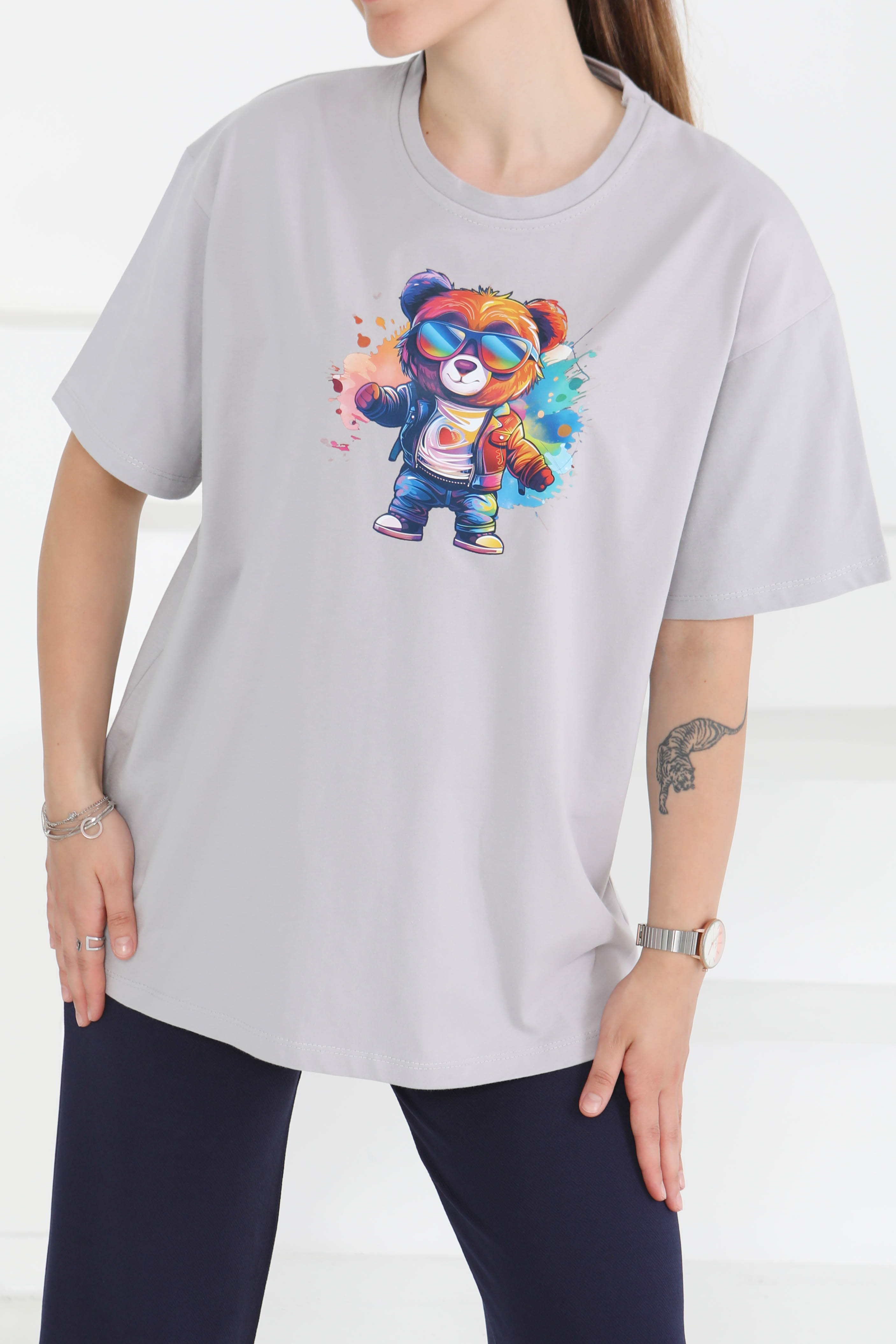 Baskılı Kısa Kollu T-Şhirt - 27349 - 3