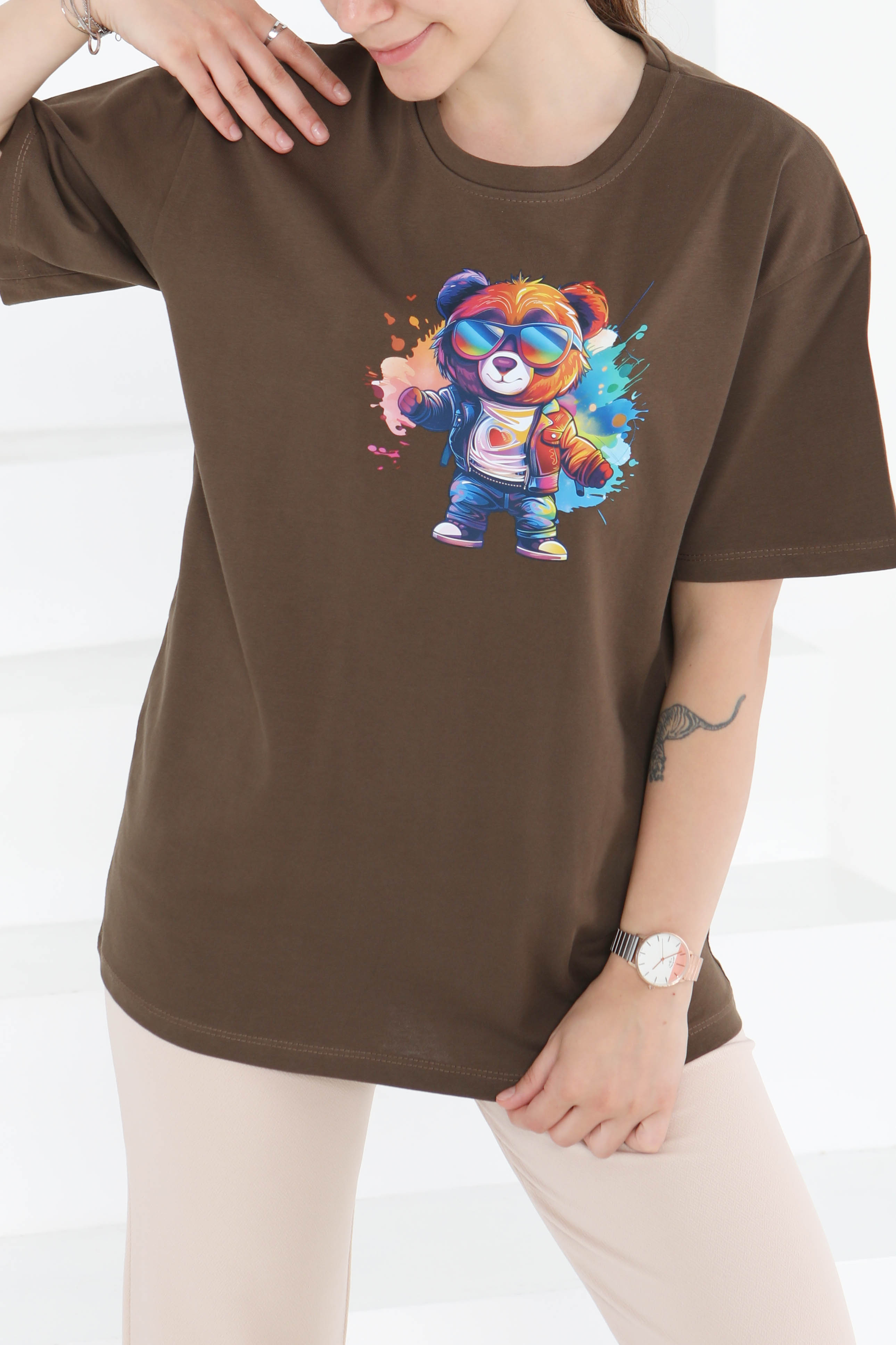 Baskılı Kısa Kollu T-Şhirt - 27349 - 2