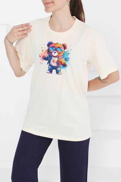 Baskılı Kısa Kollu T-Şhirt - 27349 