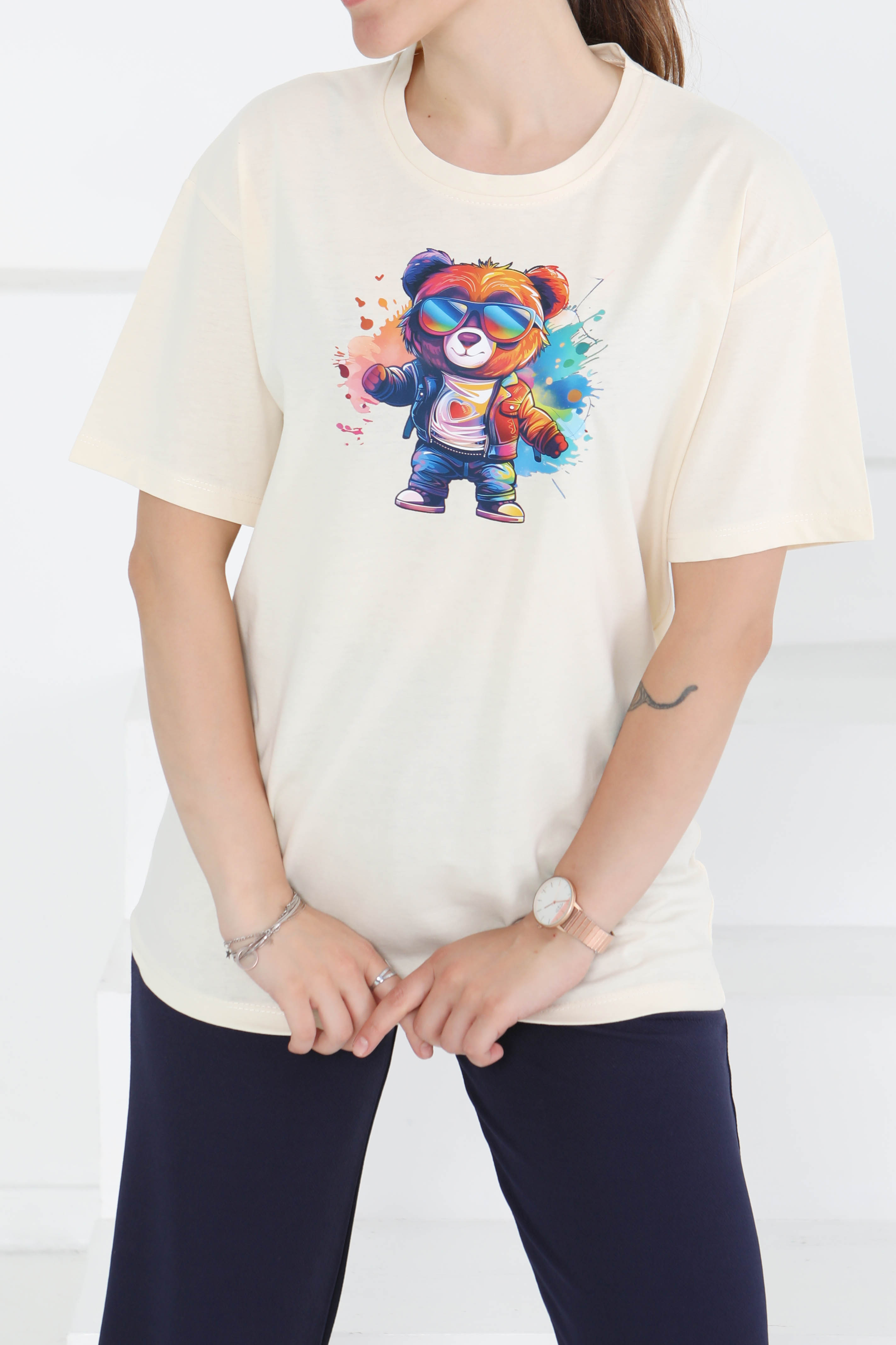 Baskılı Kısa Kollu T-Şhirt - 27349 - 2