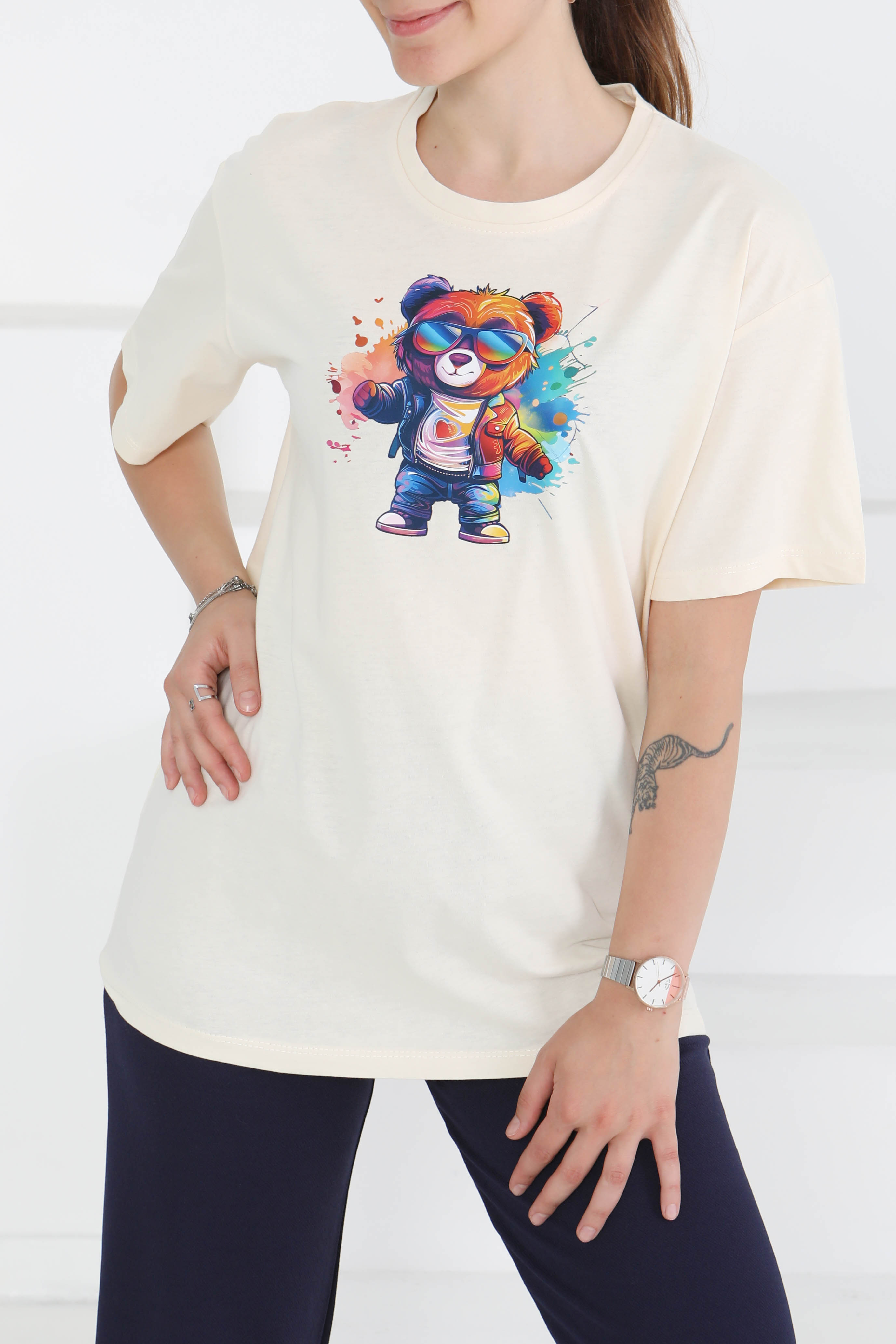 Baskılı Kısa Kollu T-Şhirt - 27349 - 3