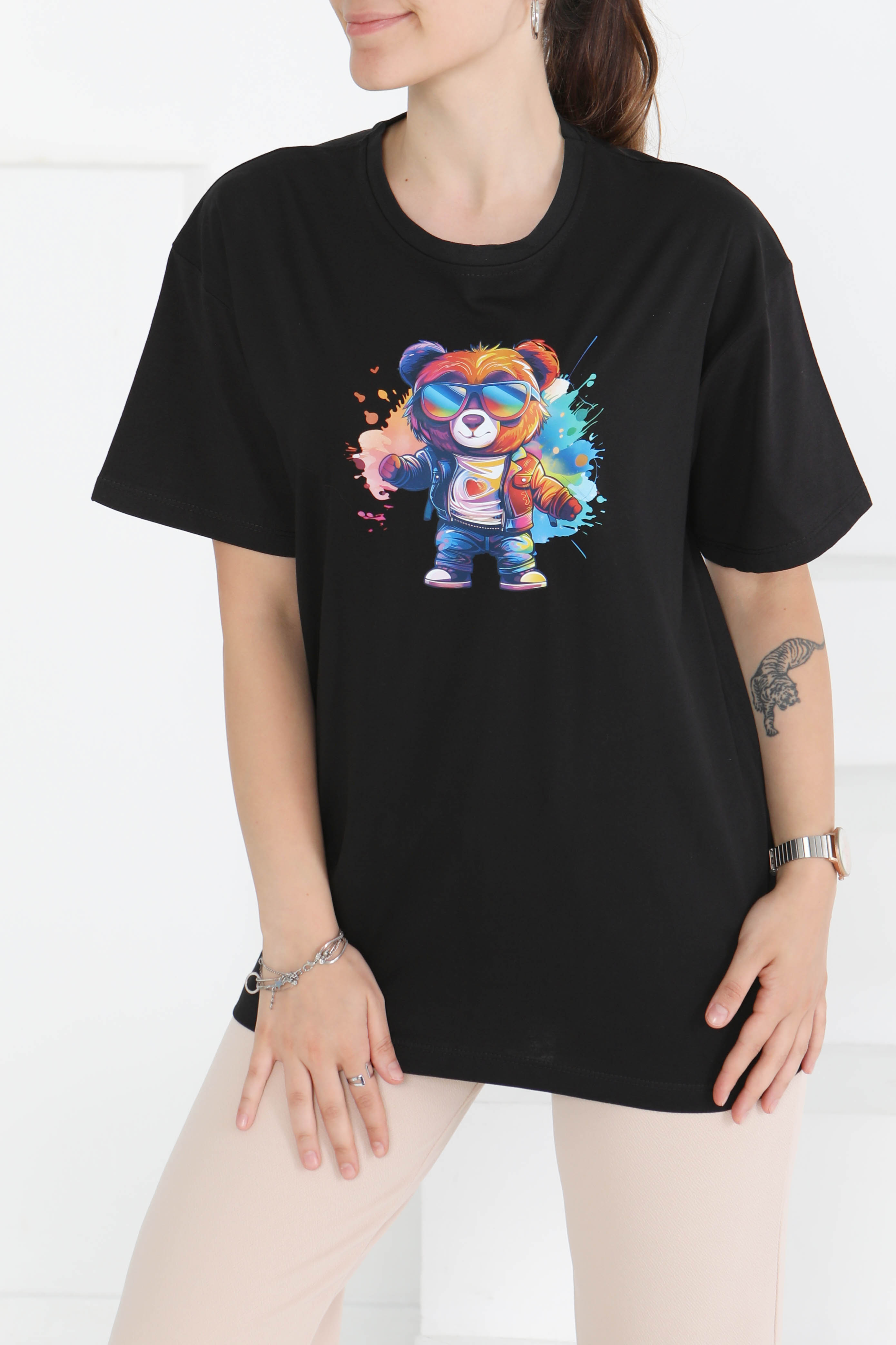 Baskılı Kısa Kollu T-Şhirt - 27349 - 1