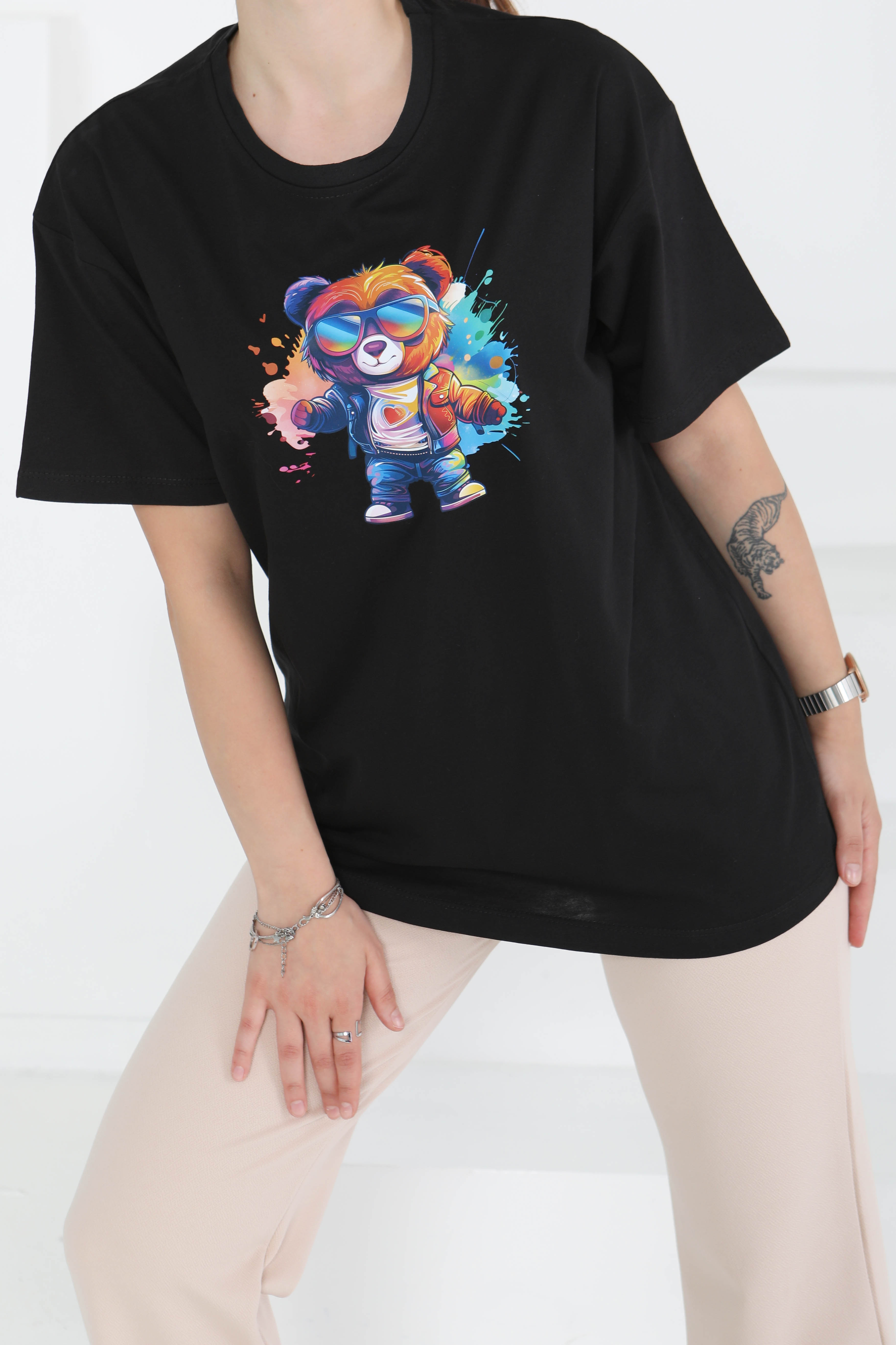 Baskılı Kısa Kollu T-Şhirt - 27349 - 3