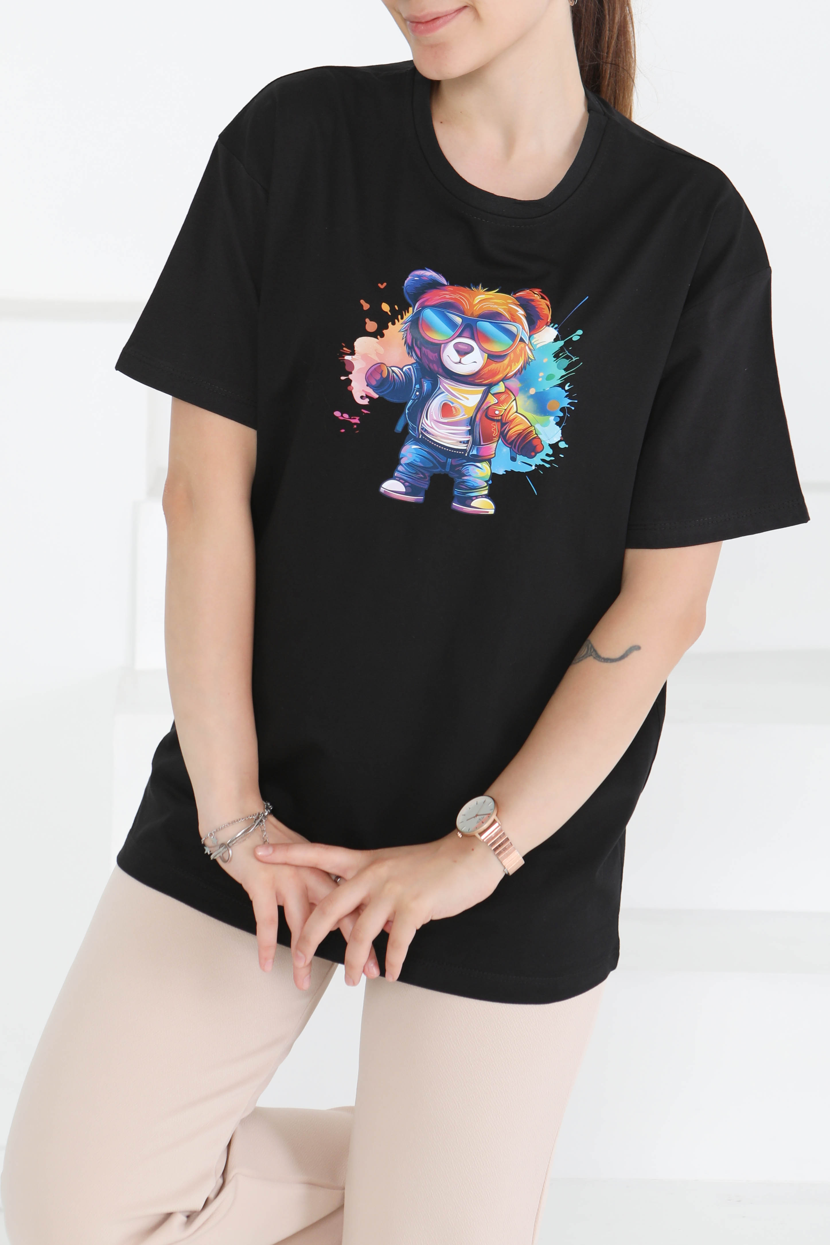 Baskılı Kısa Kollu T-Şhirt - 27349 - 4