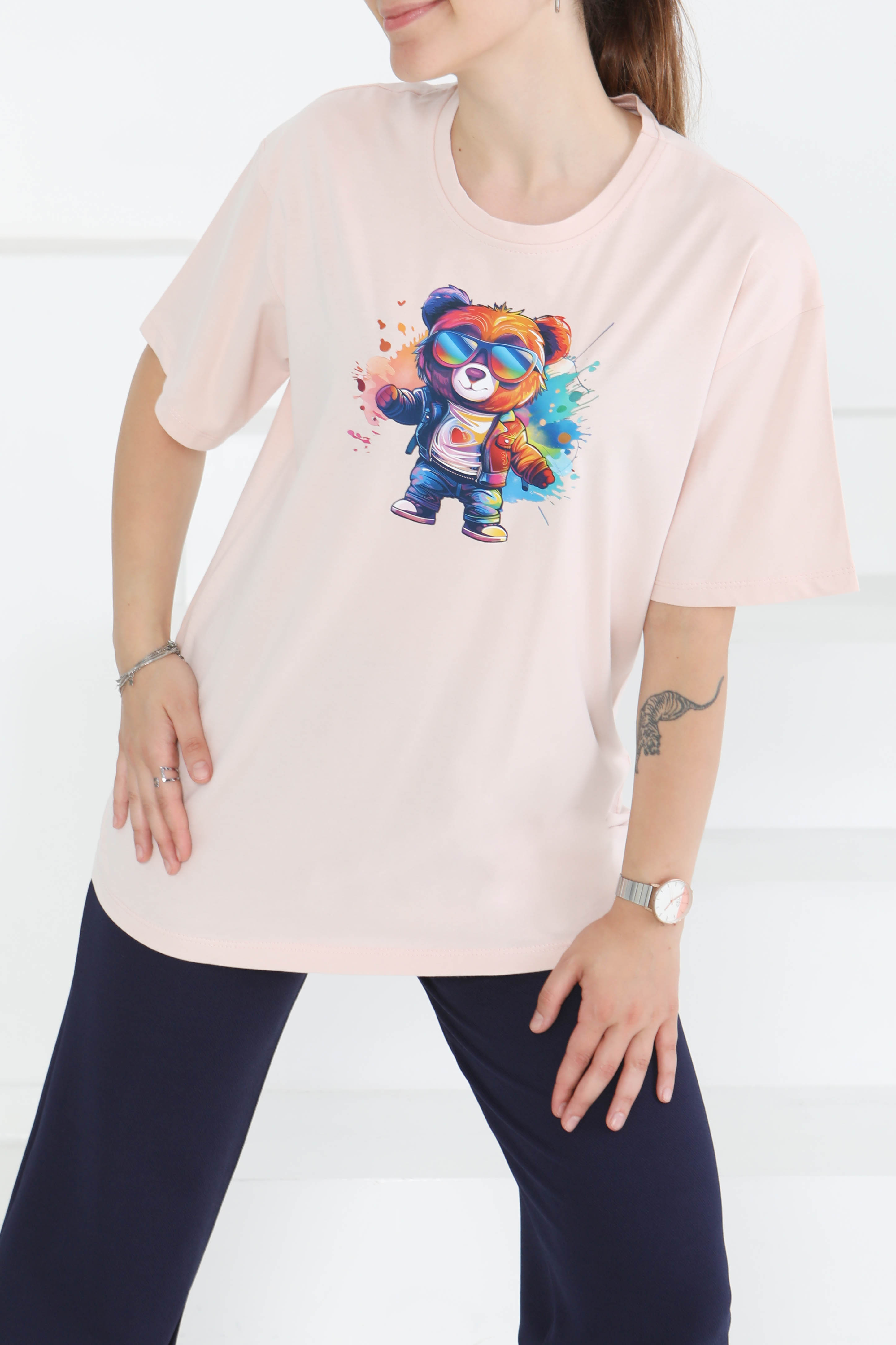 Baskılı Kısa Kollu T-Şhirt - 27349 - 2