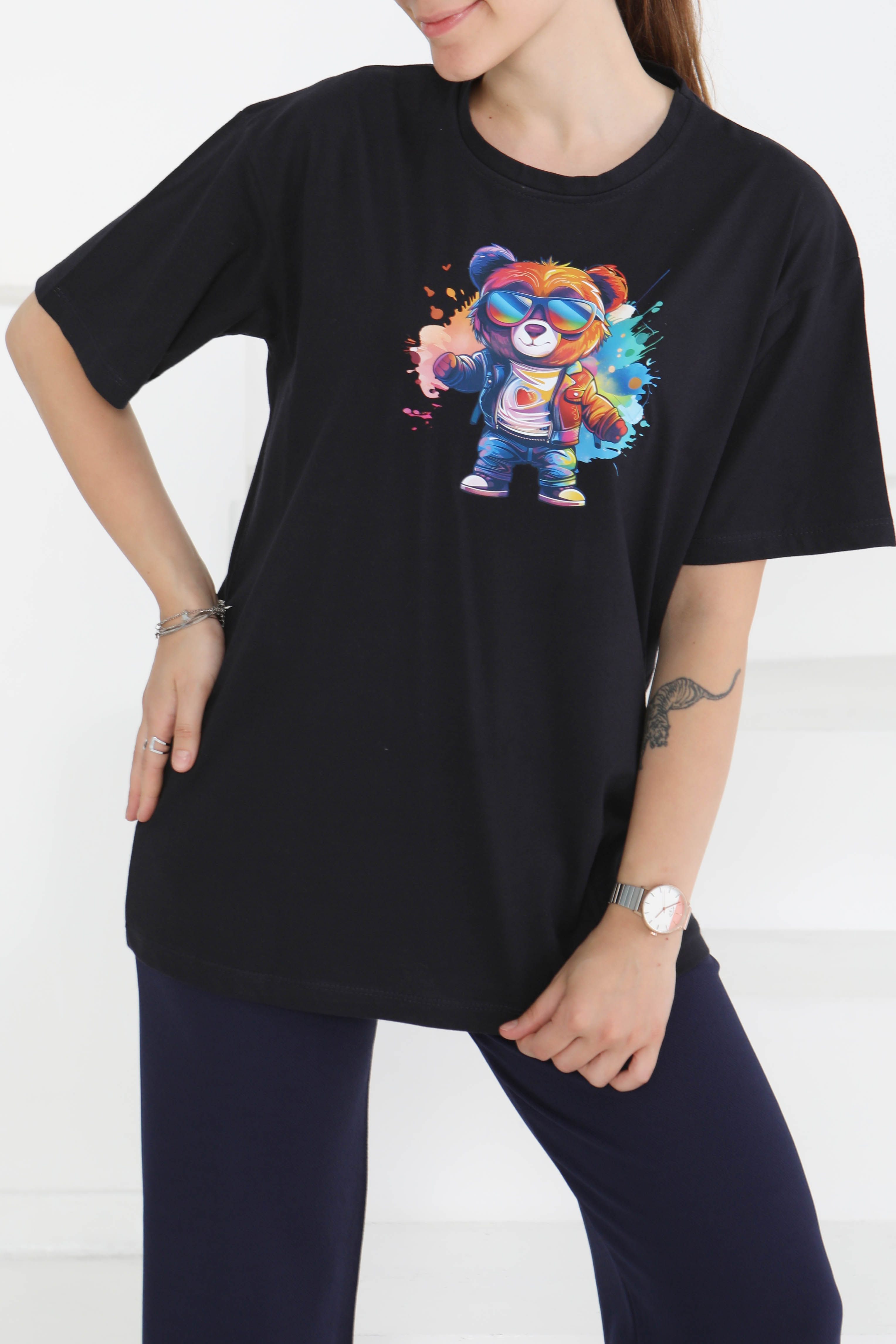 Baskılı Kısa Kollu T-Şhirt - 27349 - 1