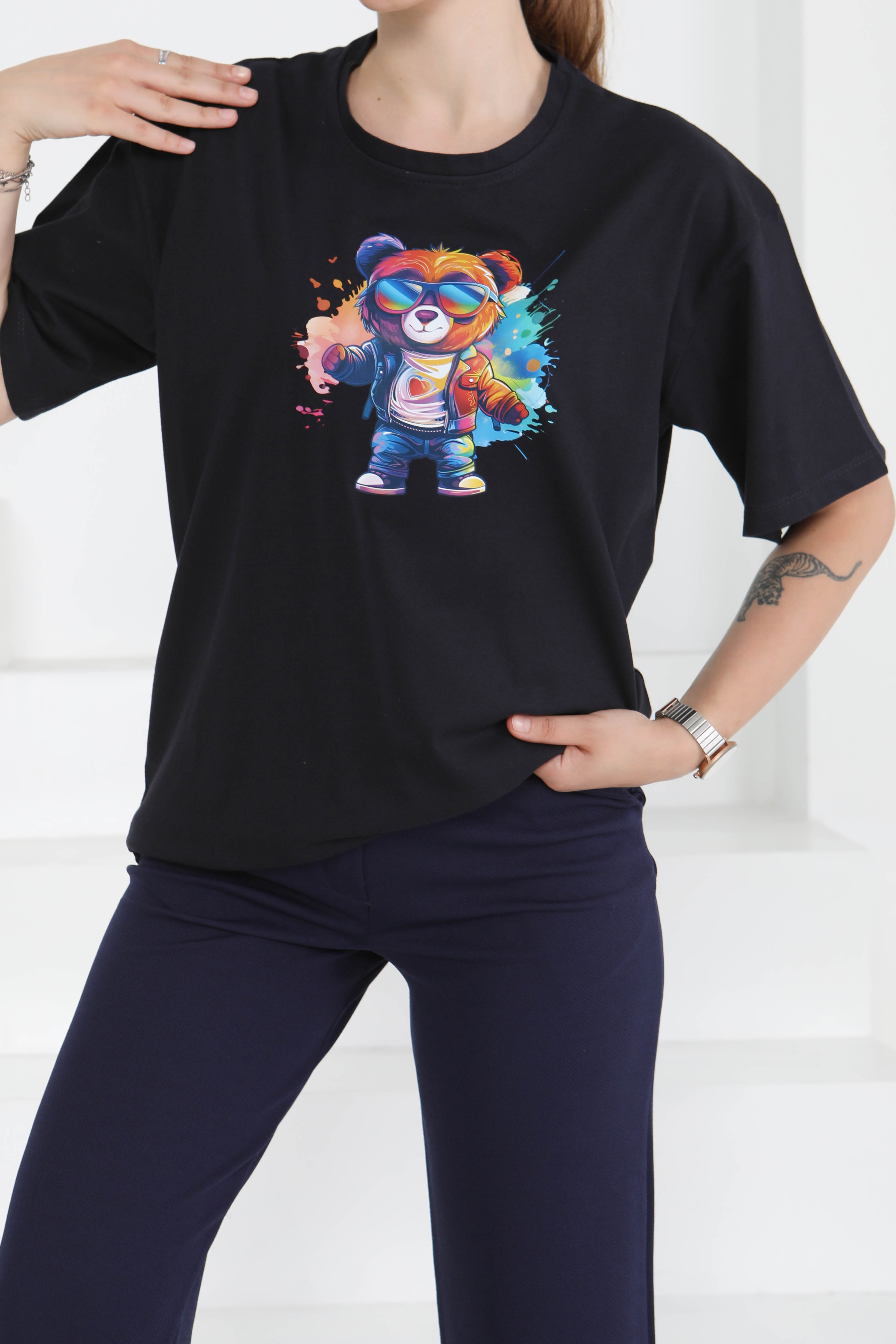 Baskılı Kısa Kollu T-Şhirt - 27349 - 2