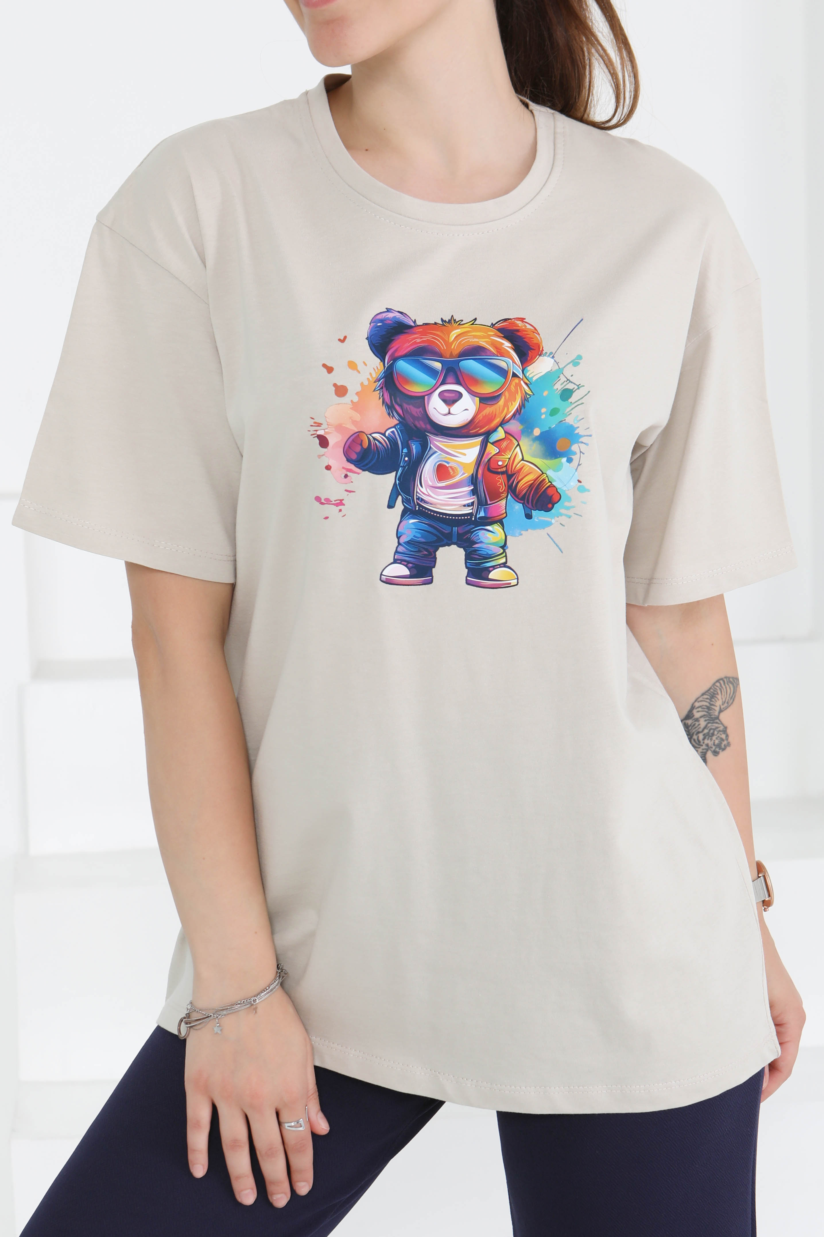 Baskılı Kısa Kollu T-Şhirt - 27349 - 1