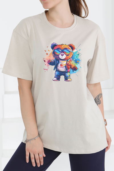 Baskılı Kısa Kollu T-Şhirt - 27349 