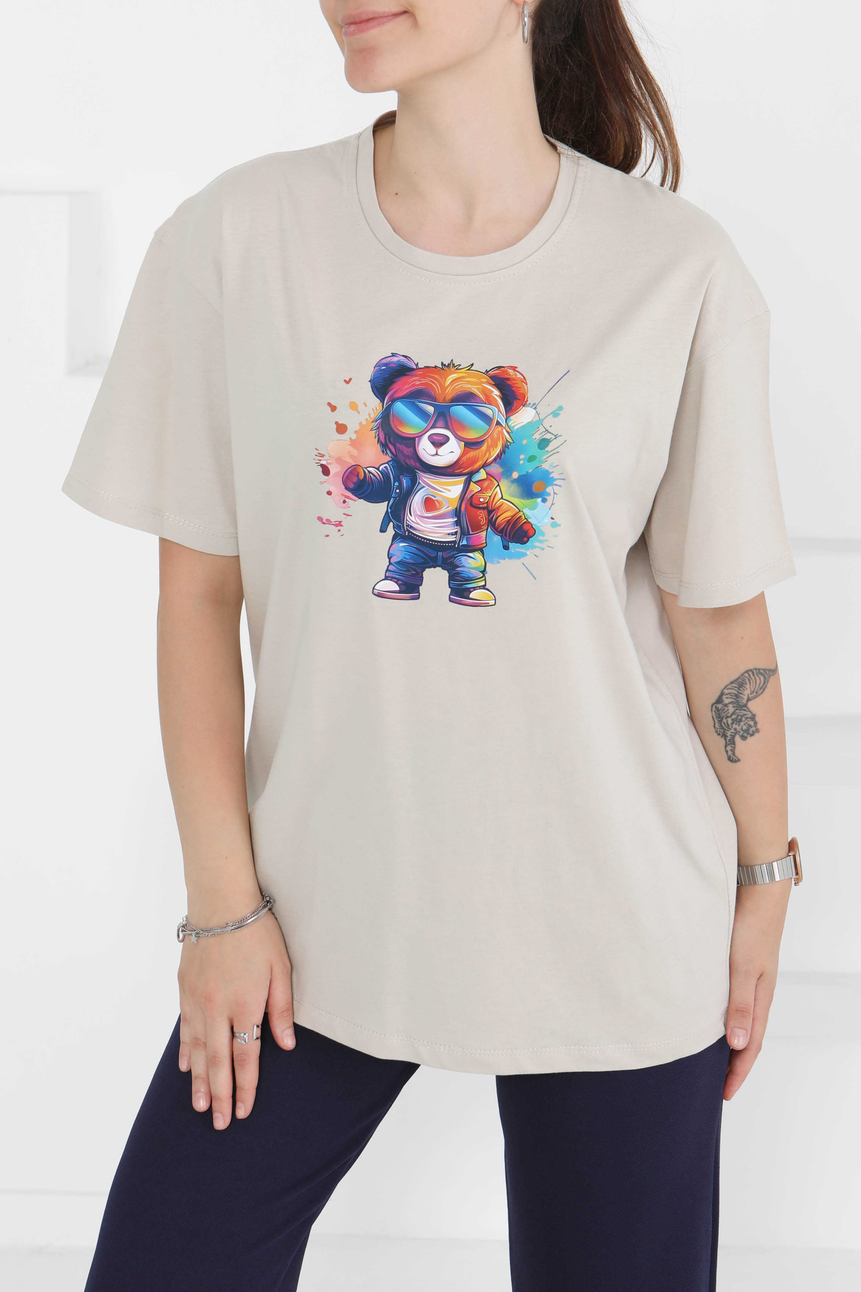 Baskılı Kısa Kollu T-Şhirt - 27349 - 3