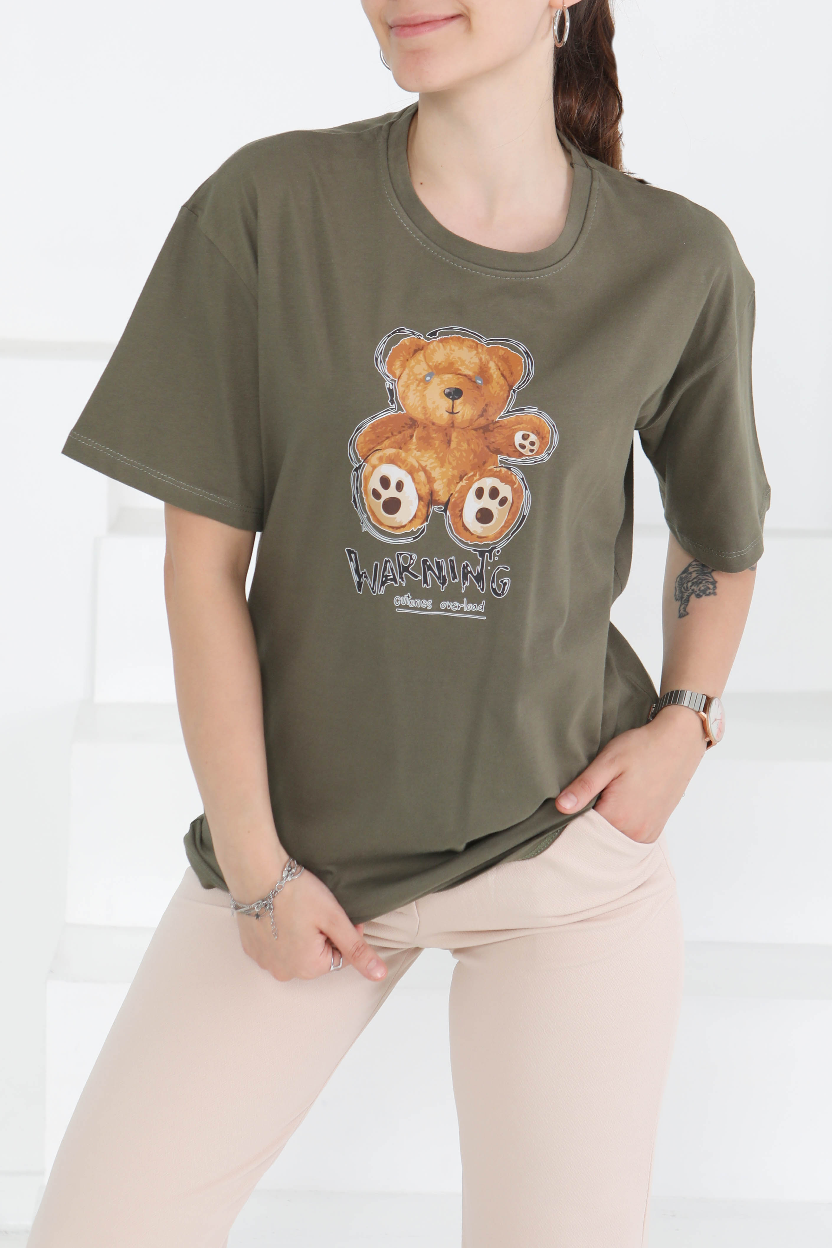 Baskılı Kısa Kollu T-Şhirt - 27350 - 3