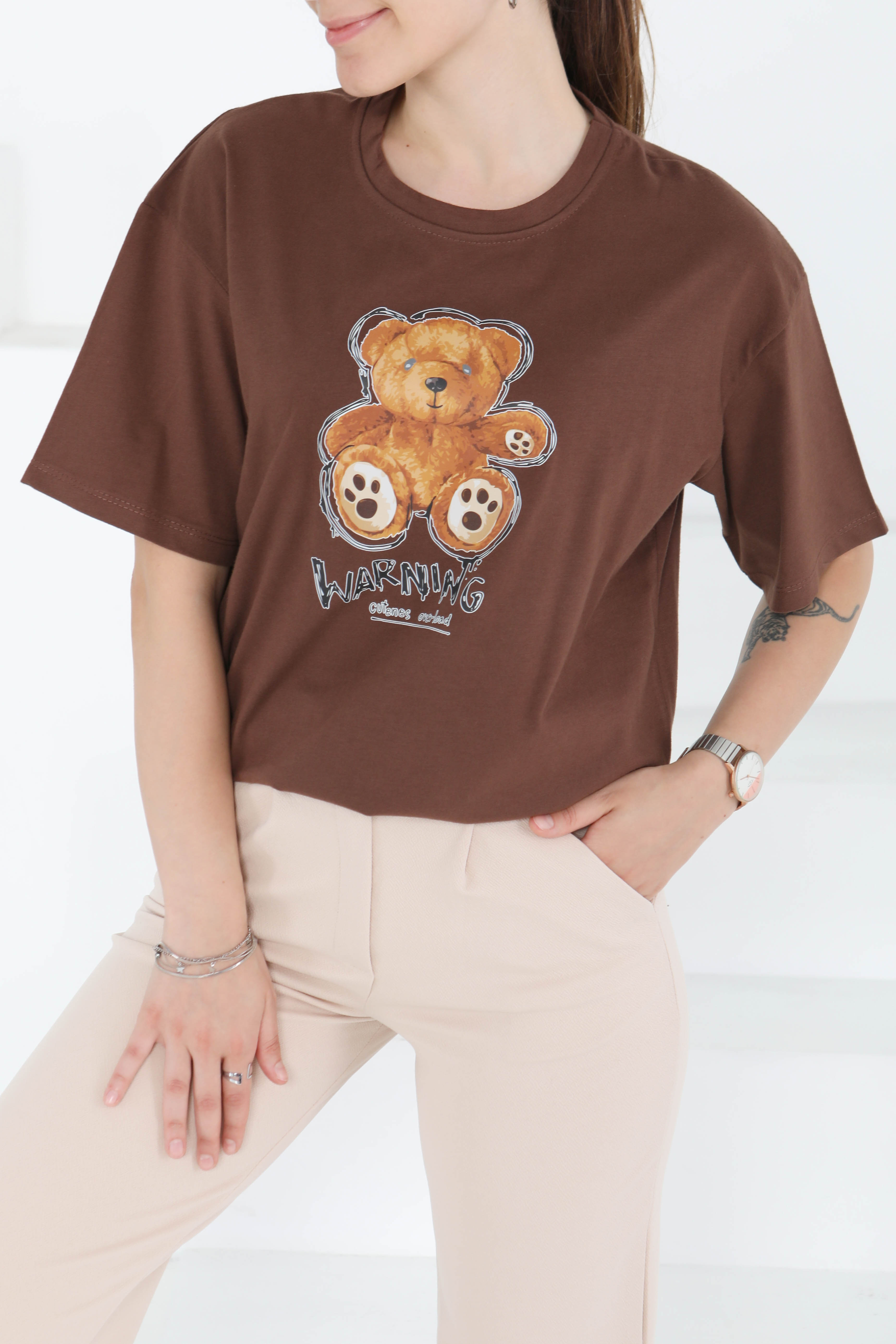 Baskılı Kısa Kollu T-Şhirt - 27350 - 3