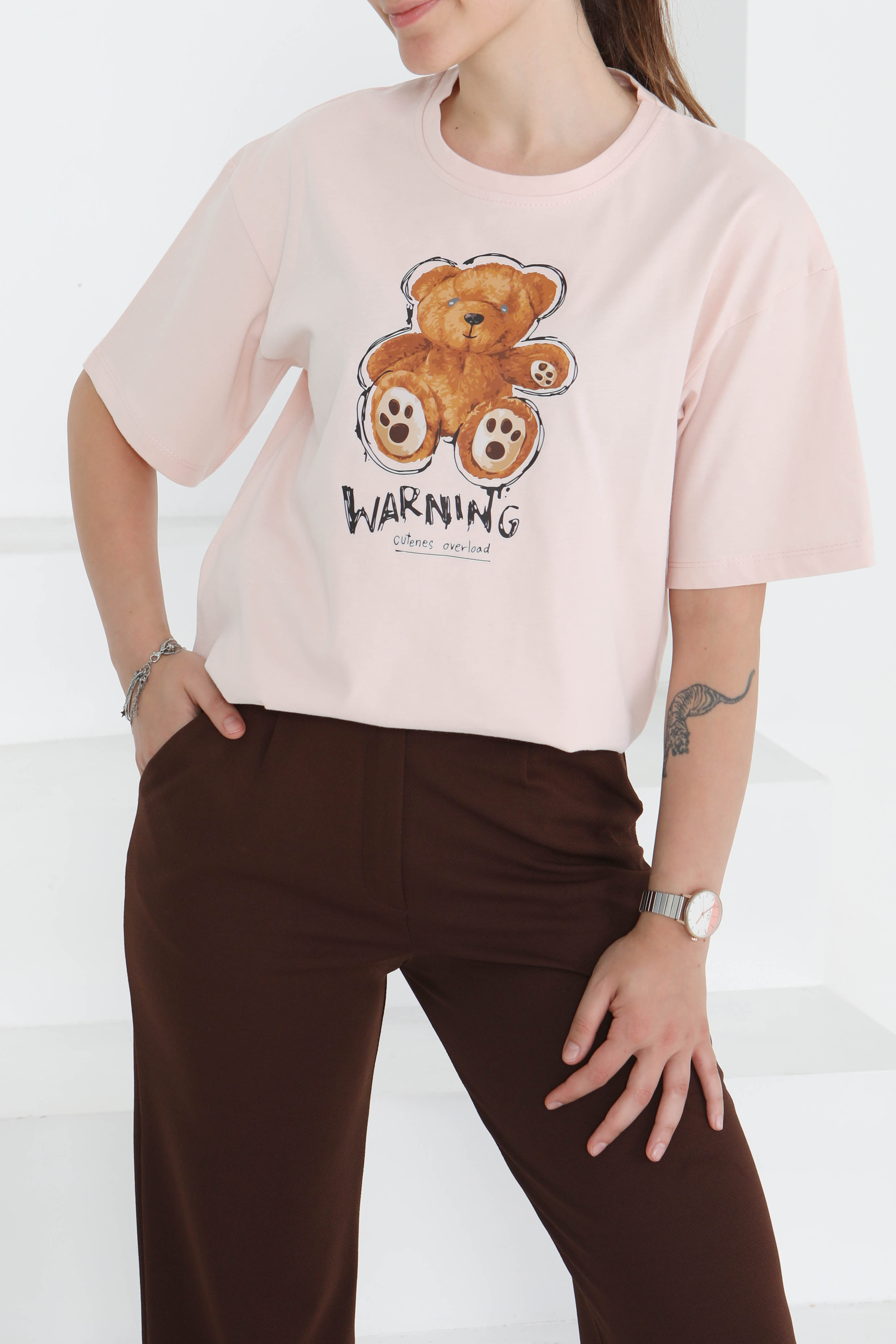 Baskılı Kısa Kollu T-Şhirt - 27350 - 3