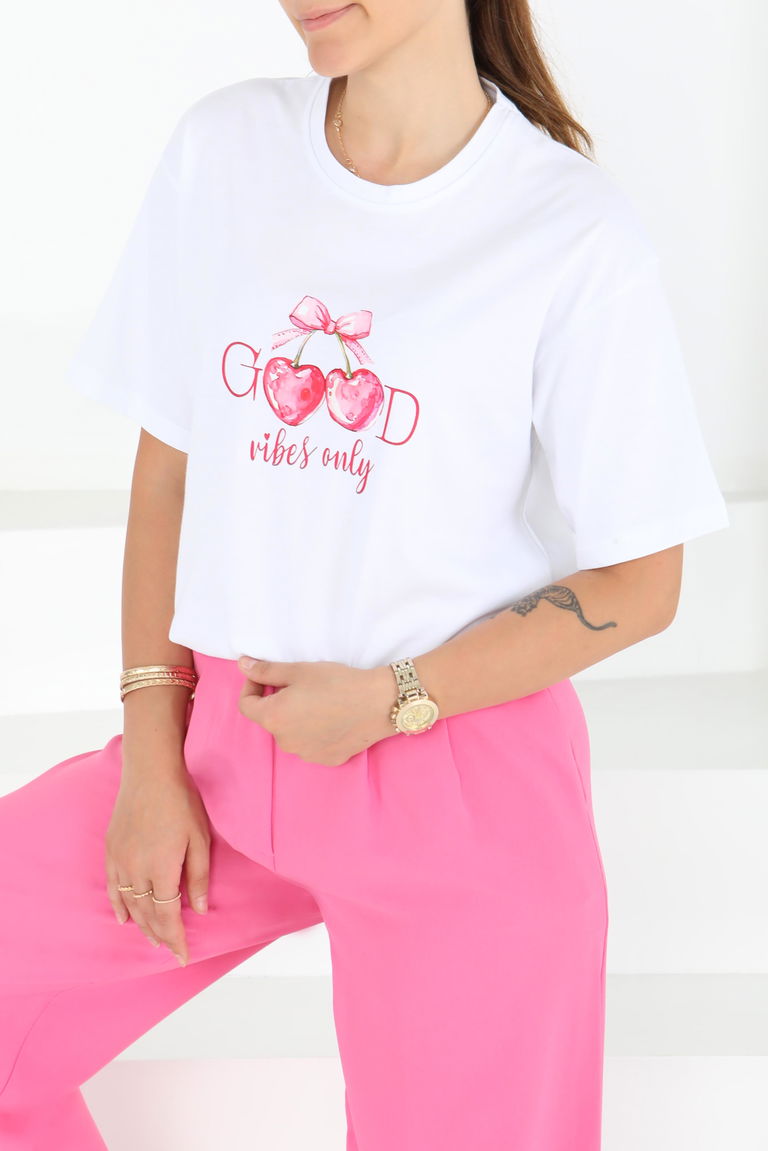 Baskılı Kısa Kollu T-Şhirt - 27500 - TOFİSA