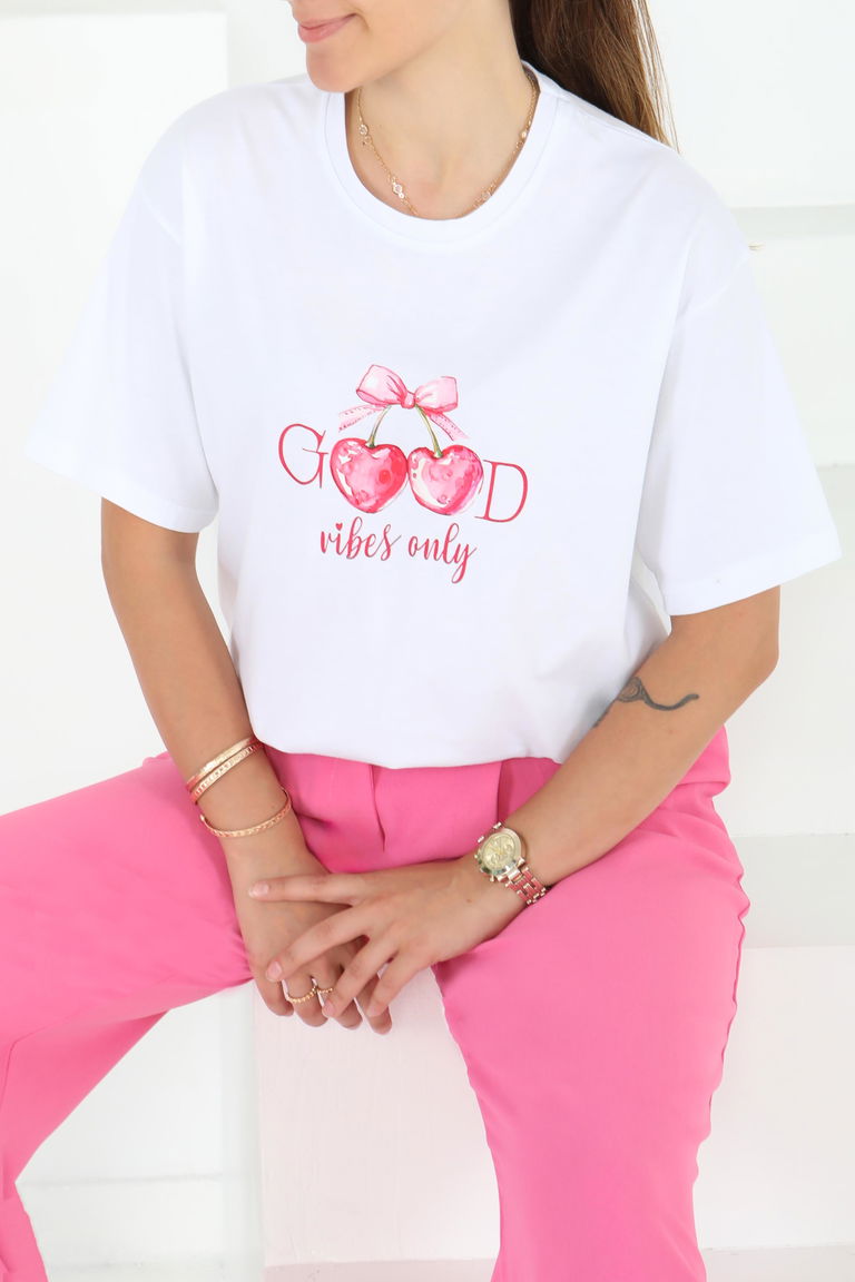 Baskılı Kısa Kollu T-Şhirt - 27500 - TOFİSA