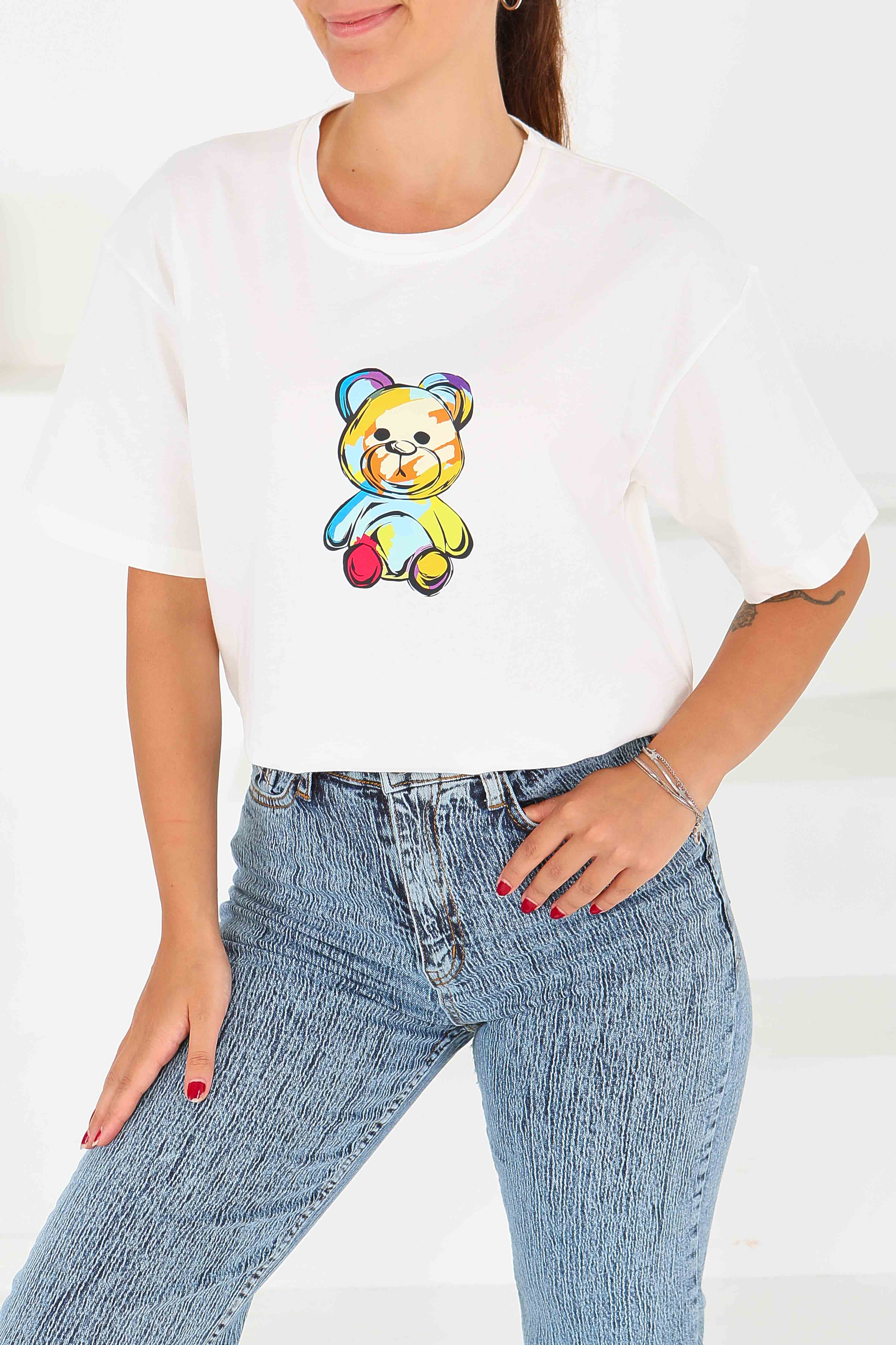 Baskılı Kısa Kollu T-Şhirt - 27545 - 3