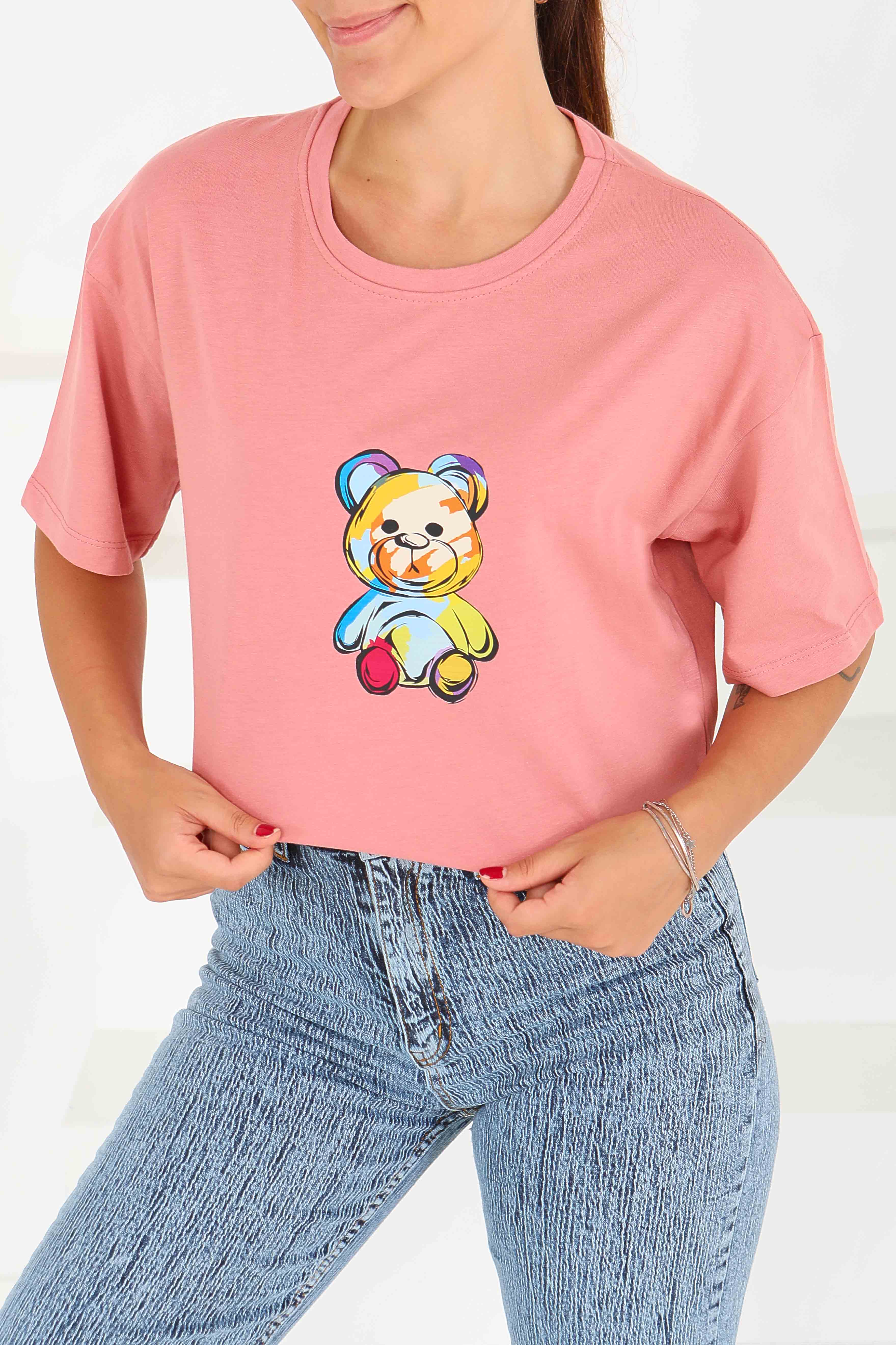 Baskılı Kısa Kollu T-Şhirt - 27545 - 2