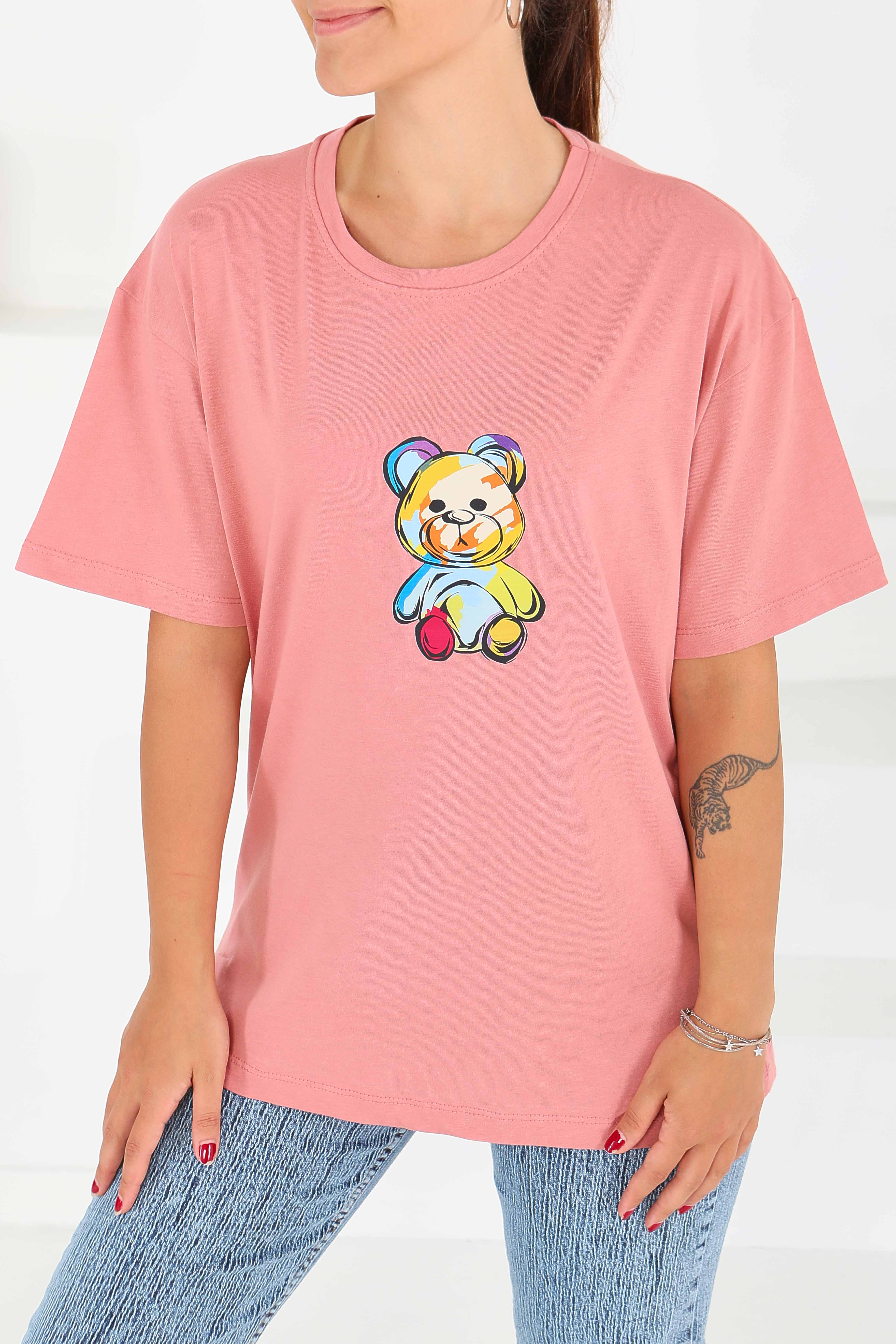 Baskılı Kısa Kollu T-Şhirt - 27545 - 3