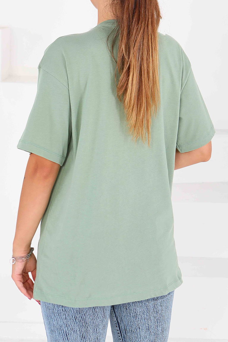 Baskılı Kısa Kollu T-Şhirt - 27545 - TOFİSA