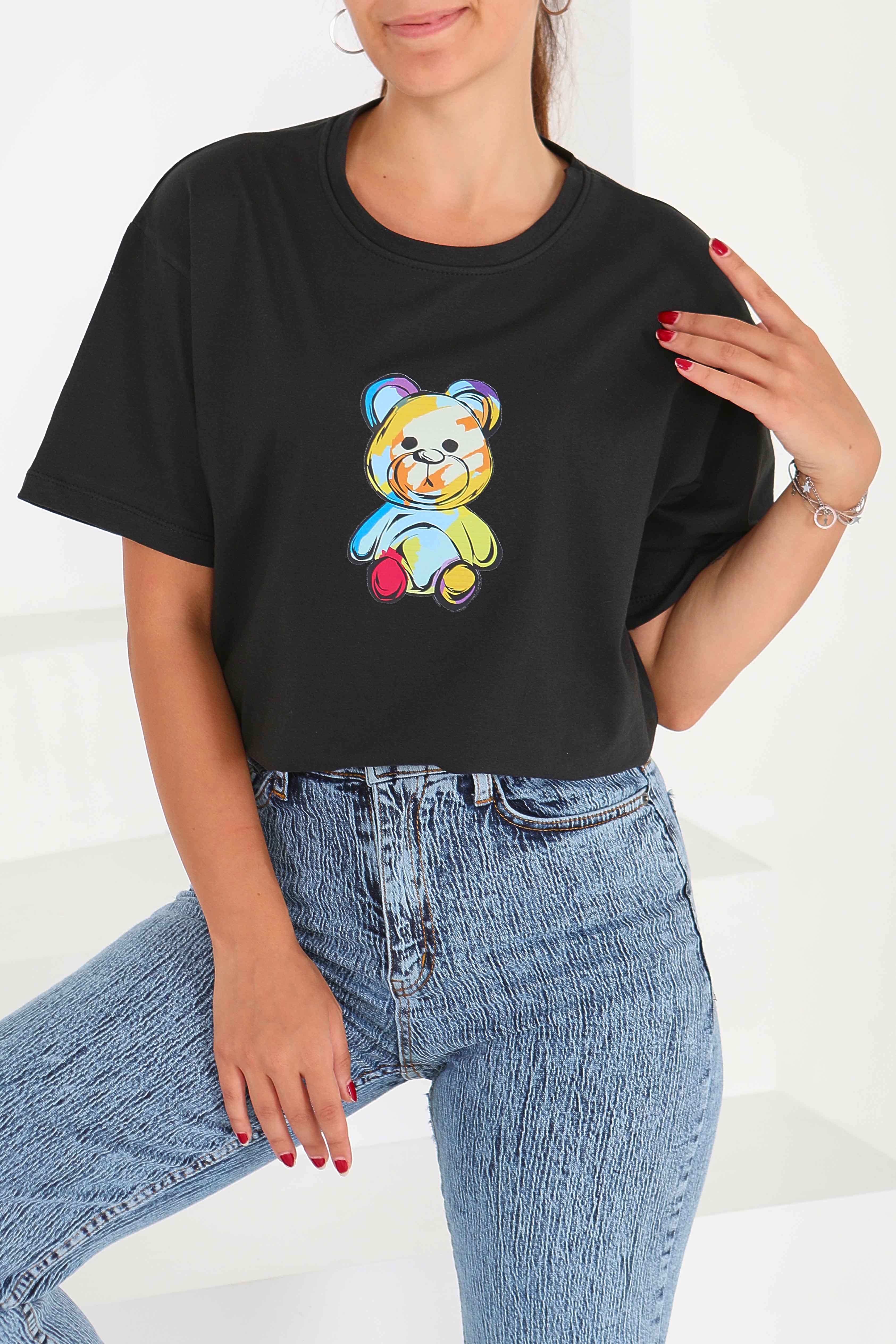 Baskılı Kısa Kollu T-Şhirt - 27545 - 1