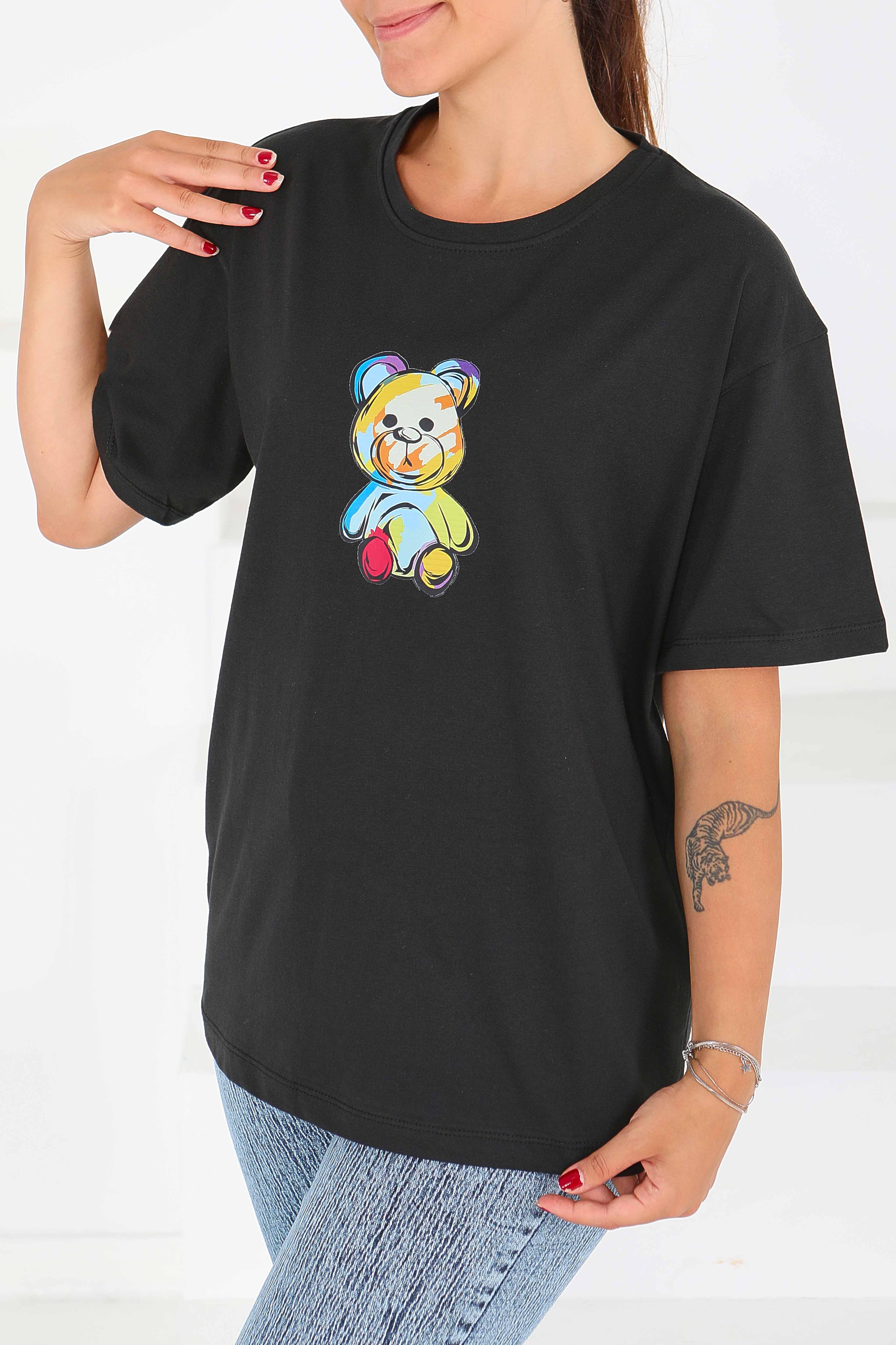 Baskılı Kısa Kollu T-Şhirt - 27545 - 2