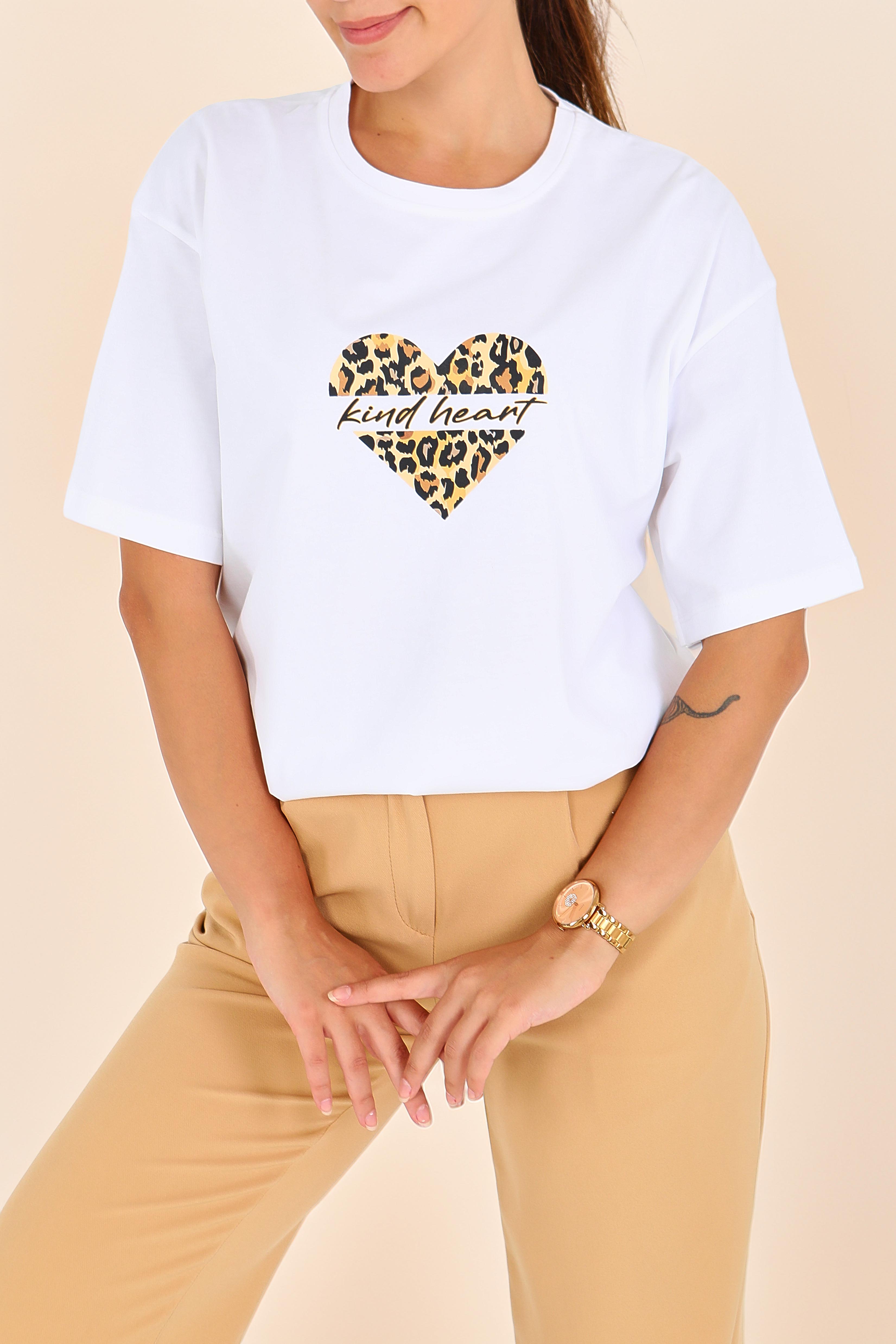 Baskılı Kısa Kollu T-Şhirt - 27546 - 1