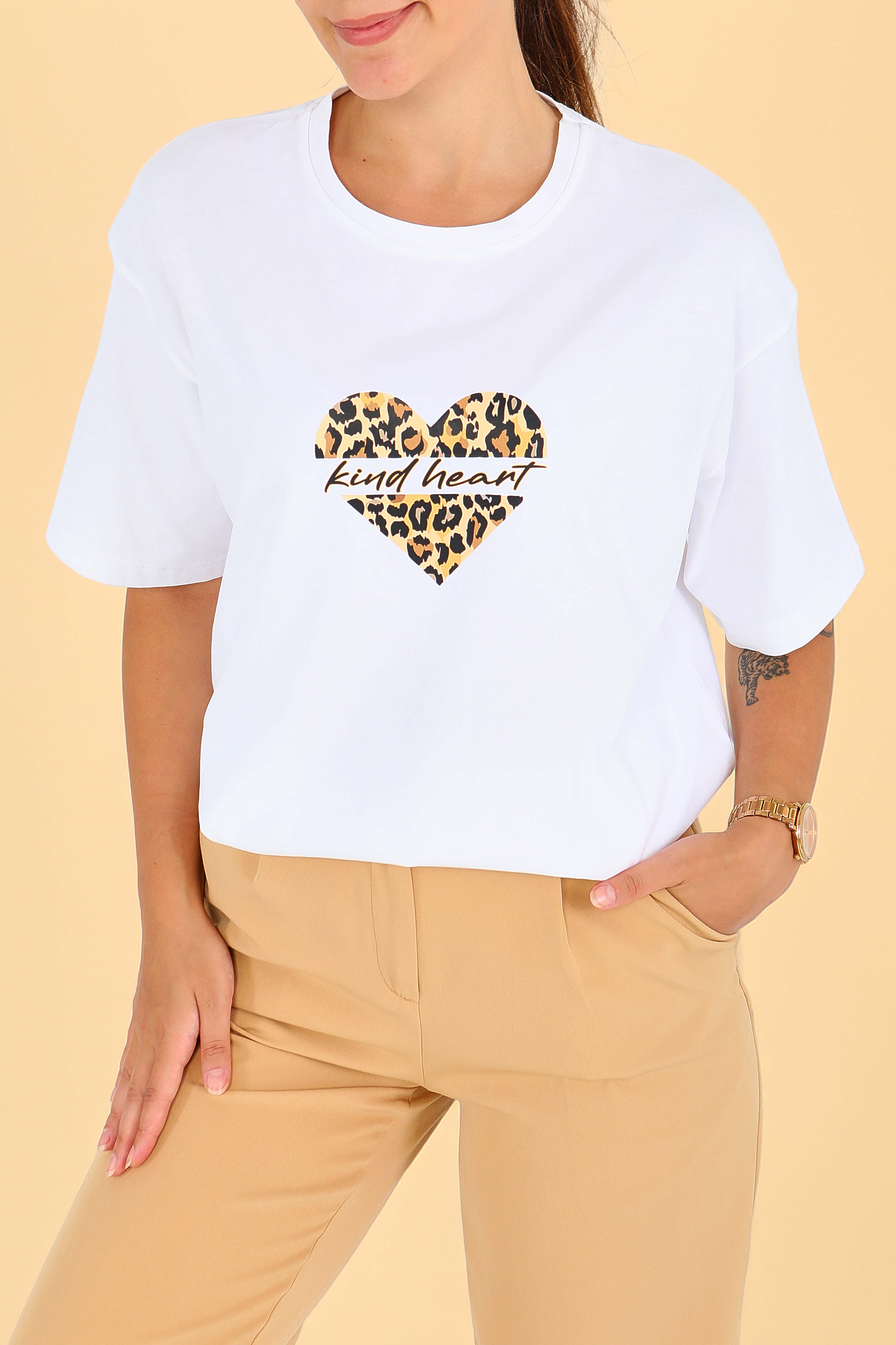 Baskılı Kısa Kollu T-Şhirt - 27546 - 3