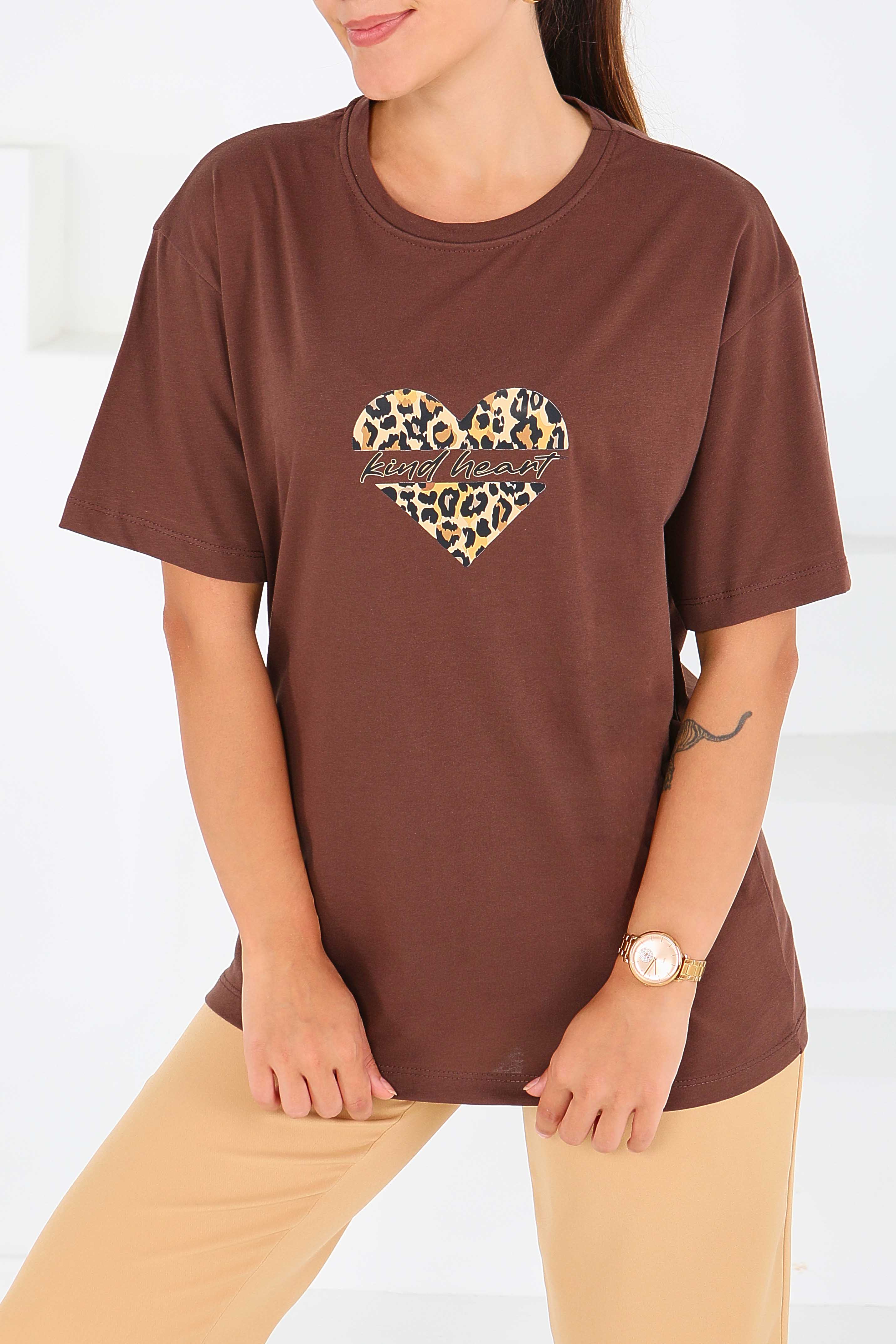 Baskılı Kısa Kollu T-Şhirt - 27546 - 1