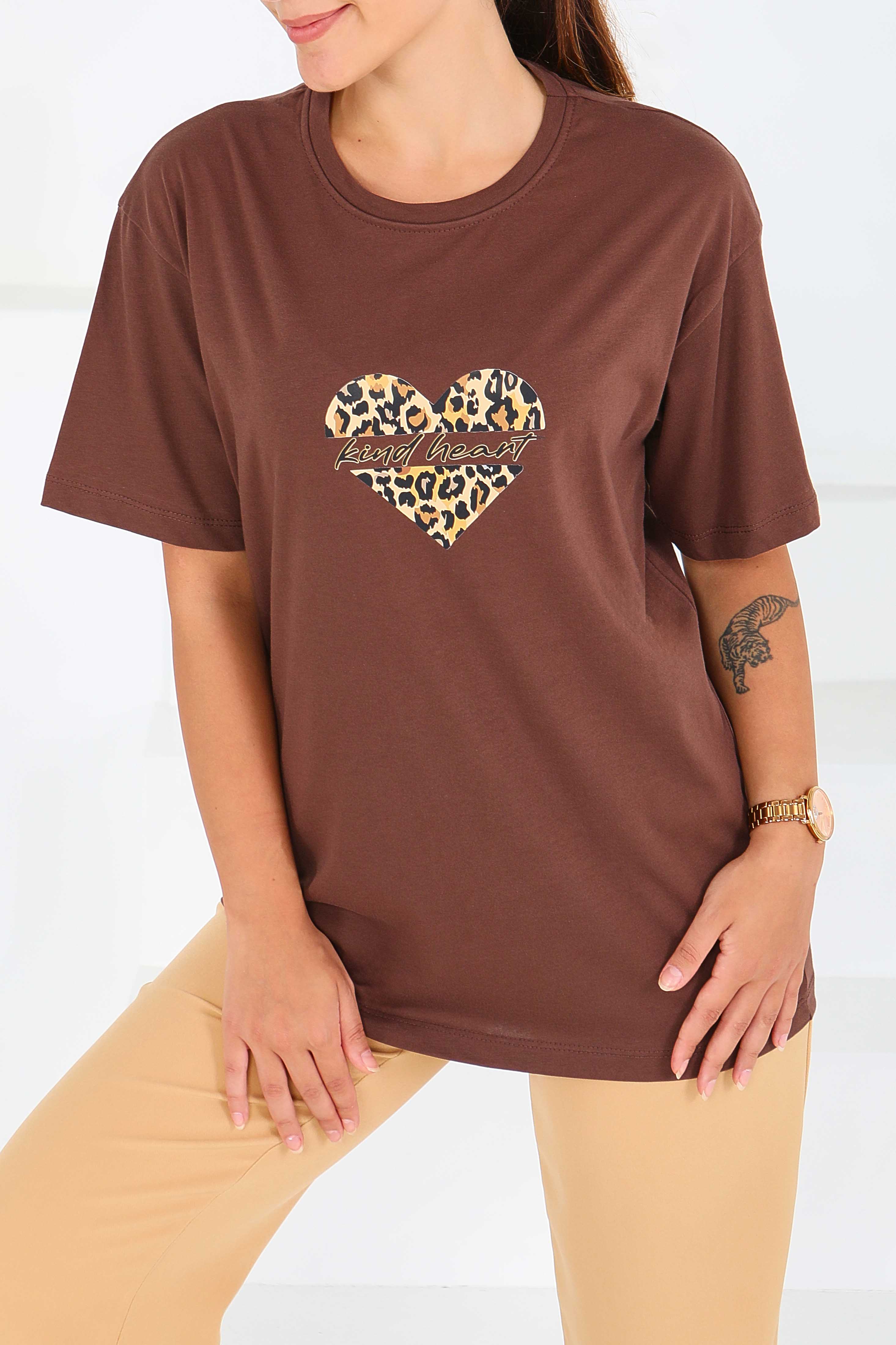 Baskılı Kısa Kollu T-Şhirt - 27546 - 2