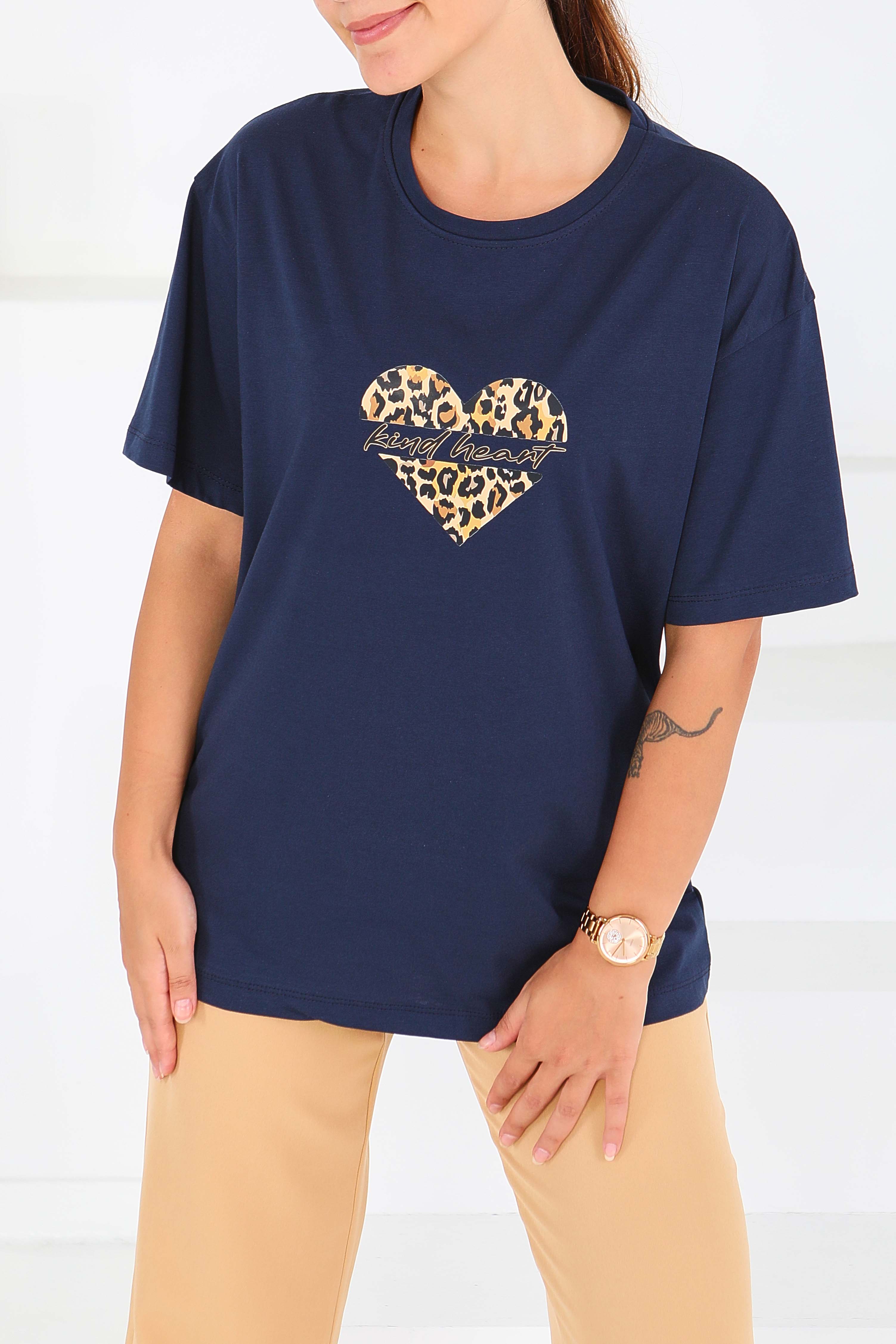 Baskılı Kısa Kollu T-Şhirt - 27546 - 1