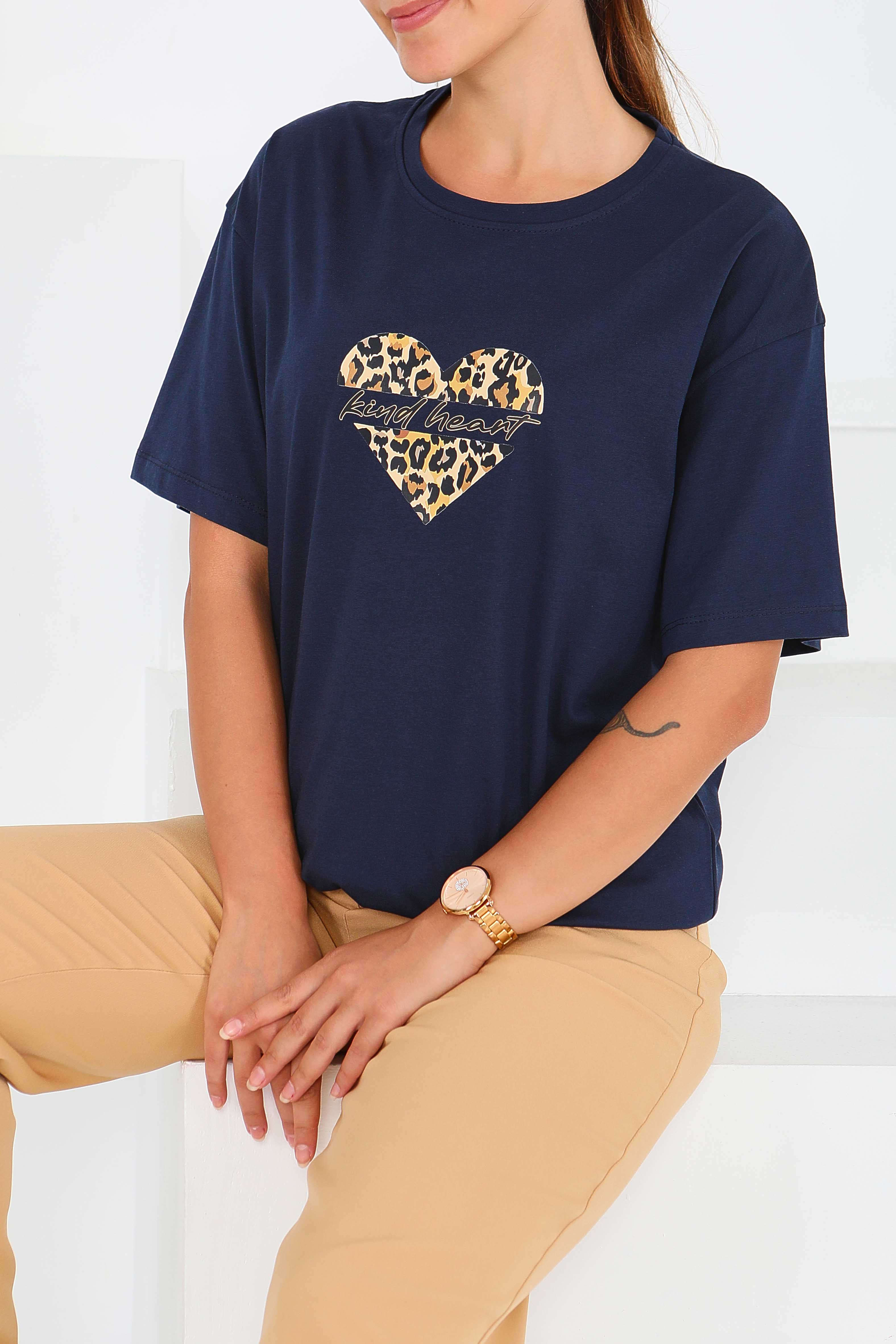 Baskılı Kısa Kollu T-Şhirt - 27546 - 2