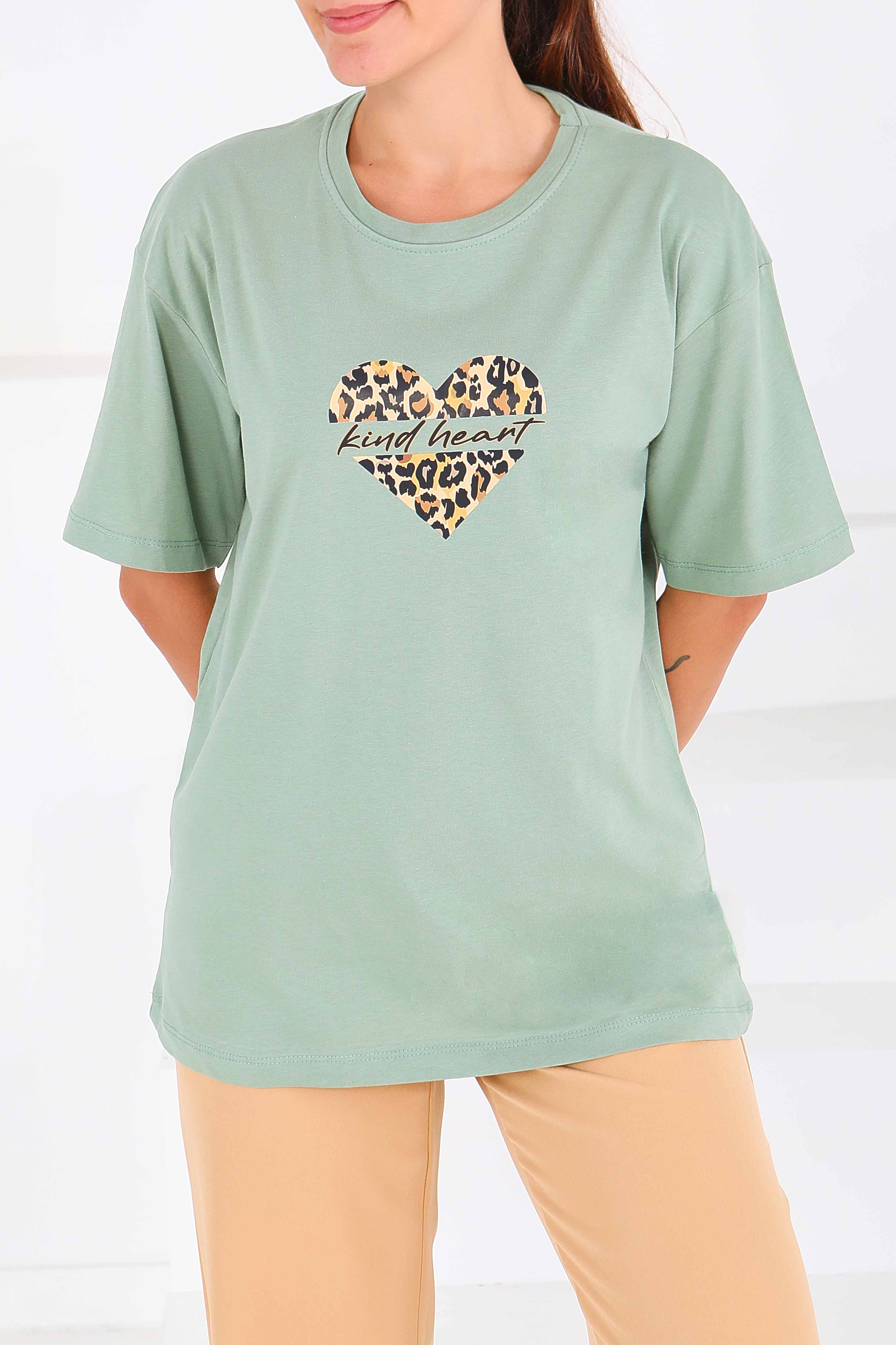 Baskılı Kısa Kollu T-Şhirt - 27546 - 2