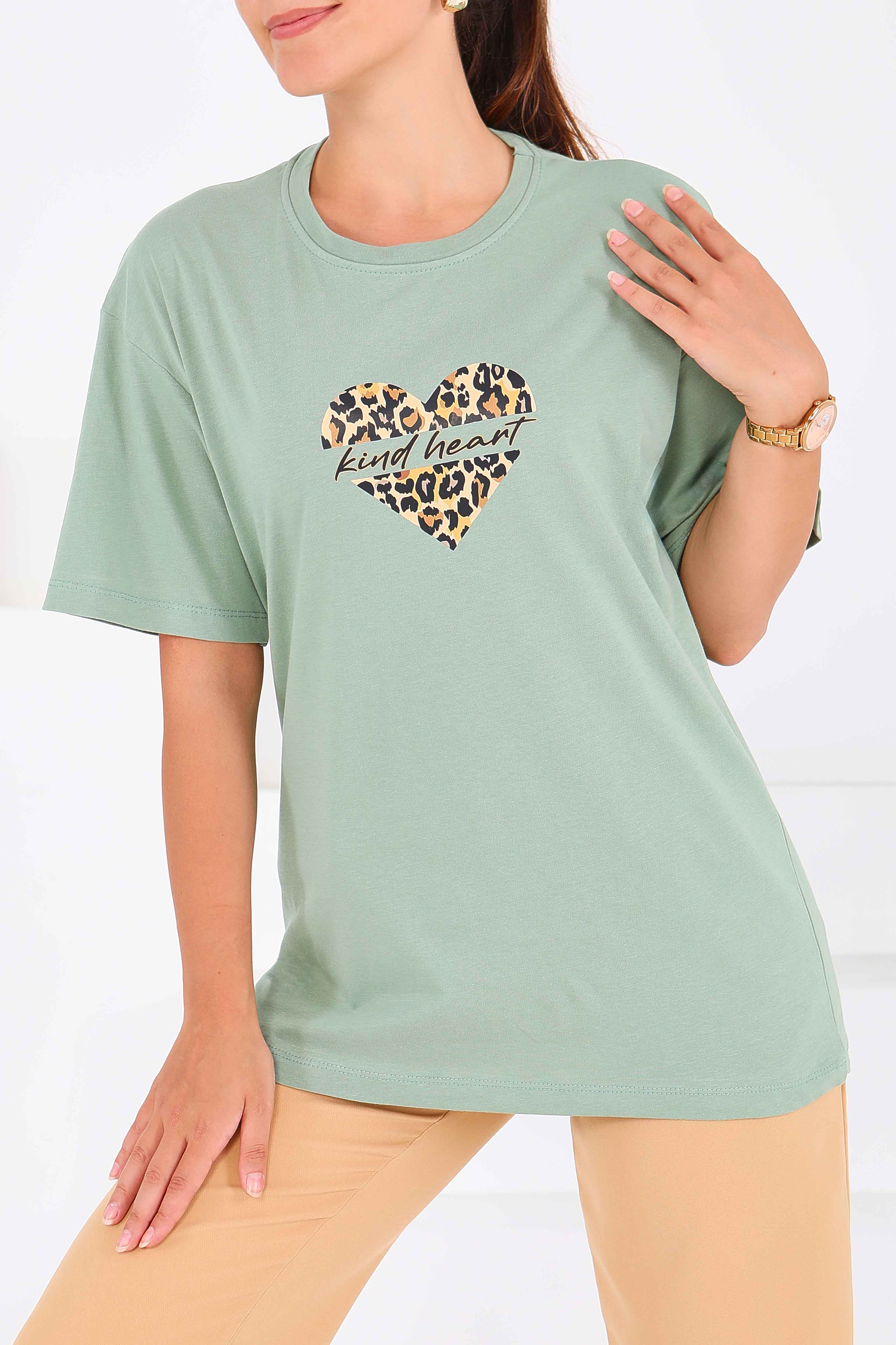 Baskılı Kısa Kollu T-Şhirt - 27546 - 1