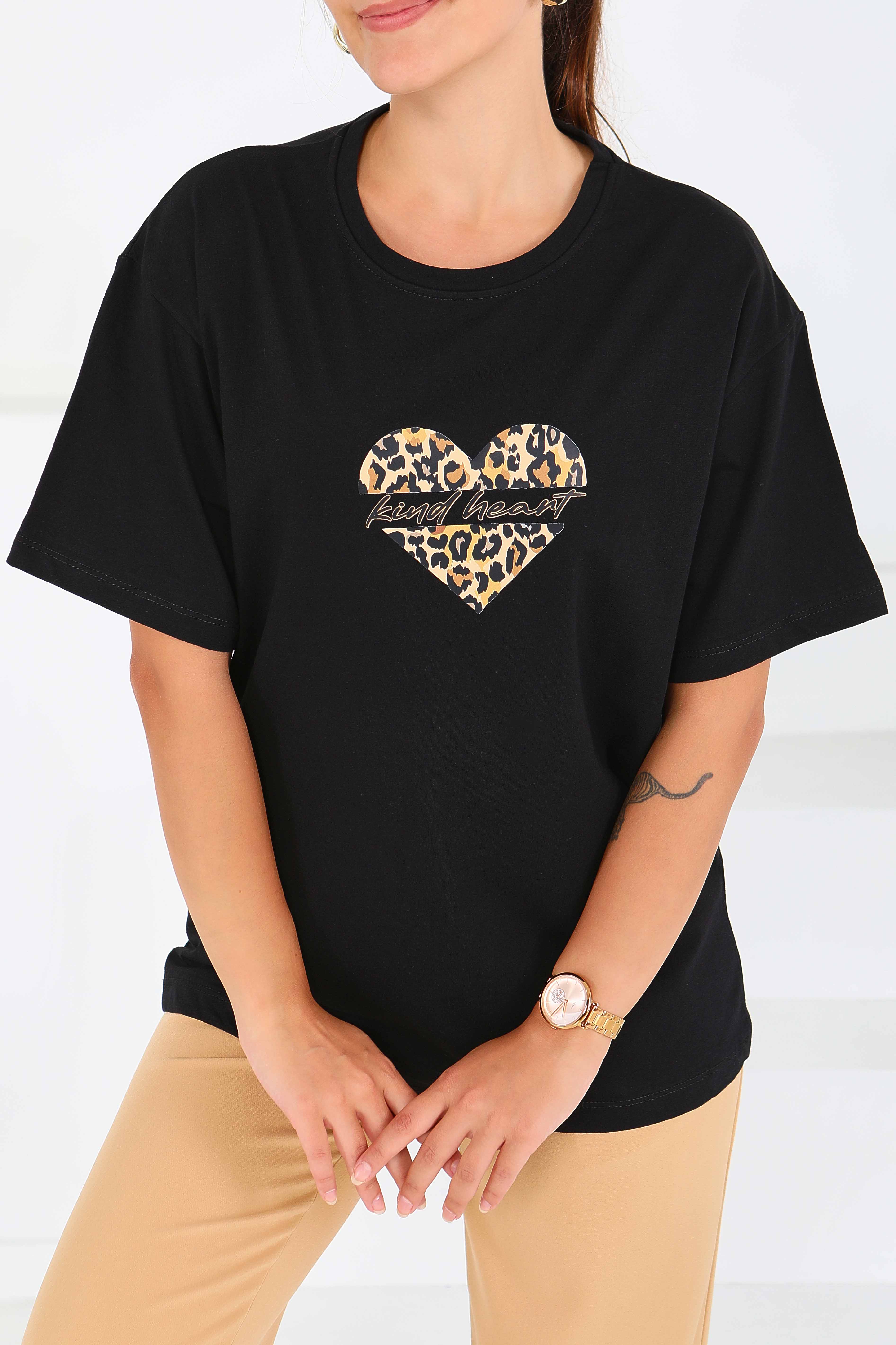 Baskılı Kısa Kollu T-Şhirt - 27546 - 3