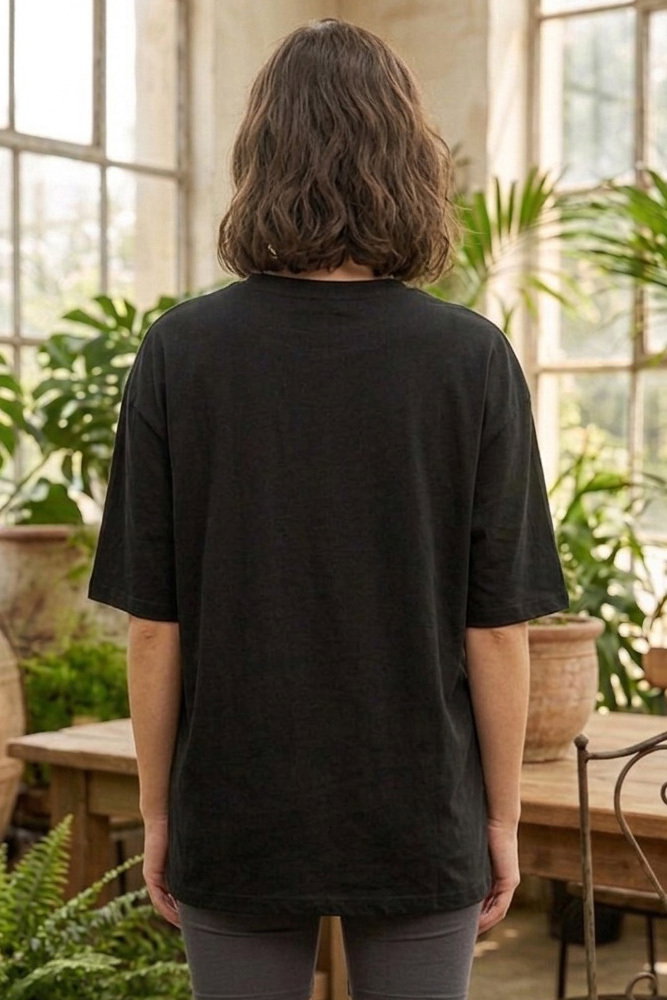 Baskılı Kısa Kollu Tunik - 1309-SIYAH - 3