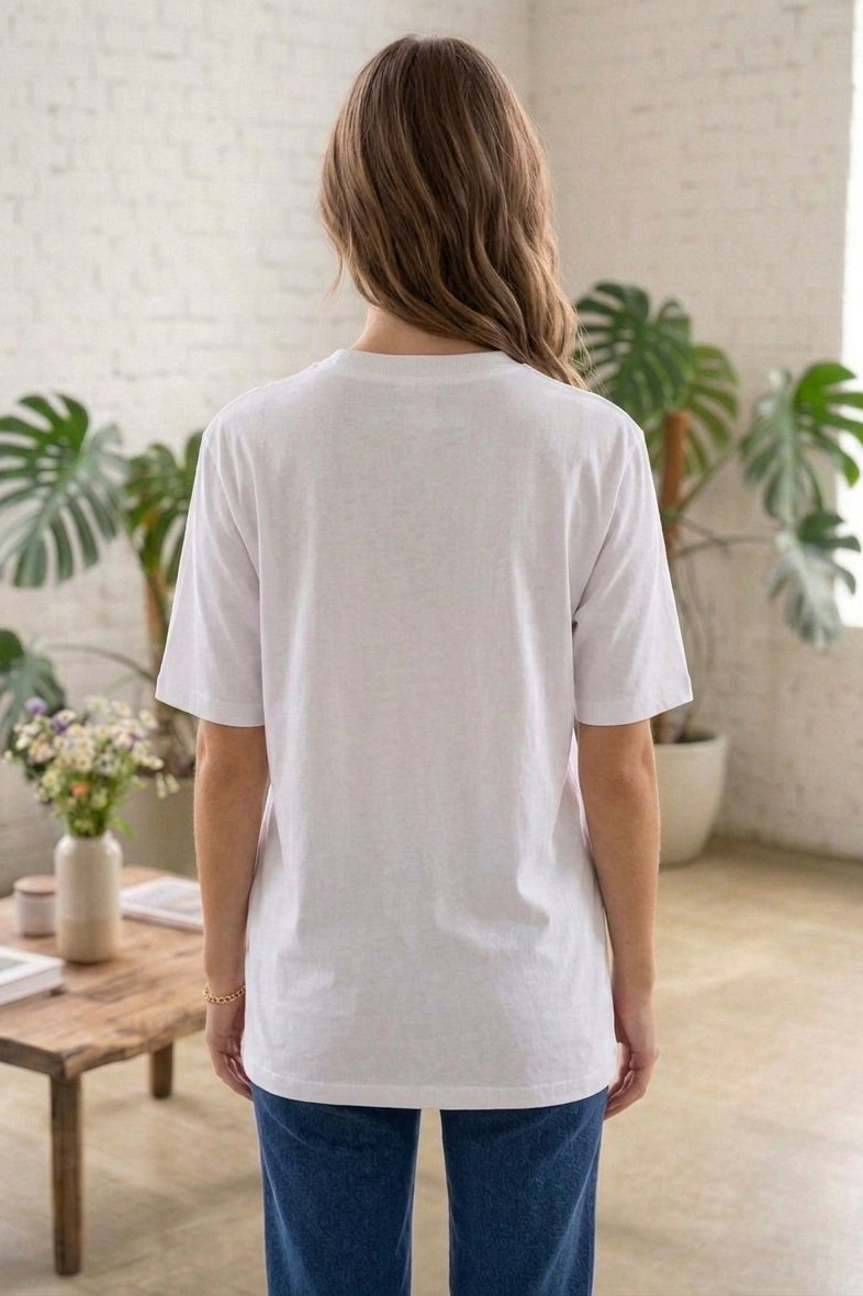 Baskılı Kısa Kollu Tunik - 1310-BEYAZ - 3