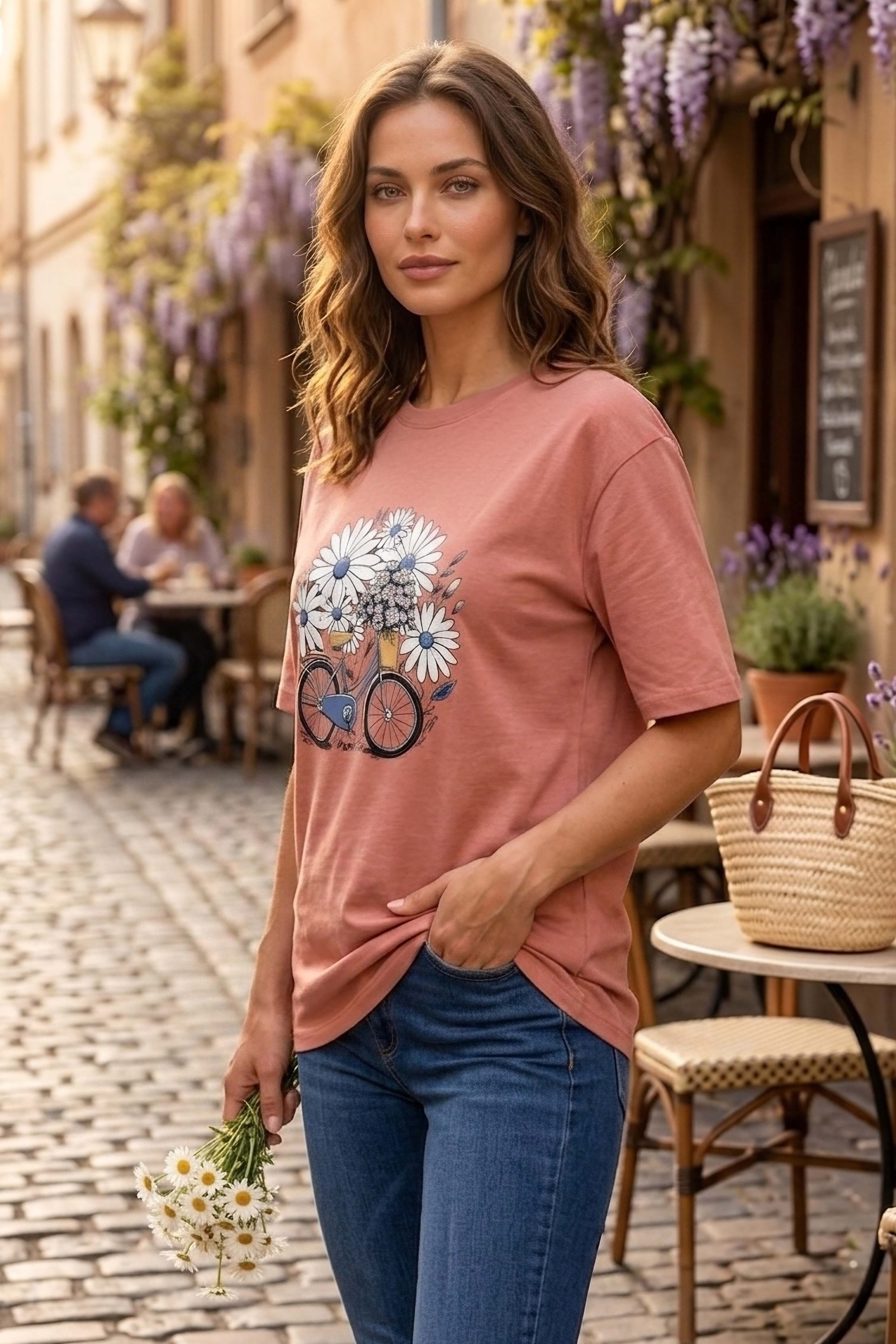 Baskılı Kısa Kollu Tunik - 1310-GUL - 1