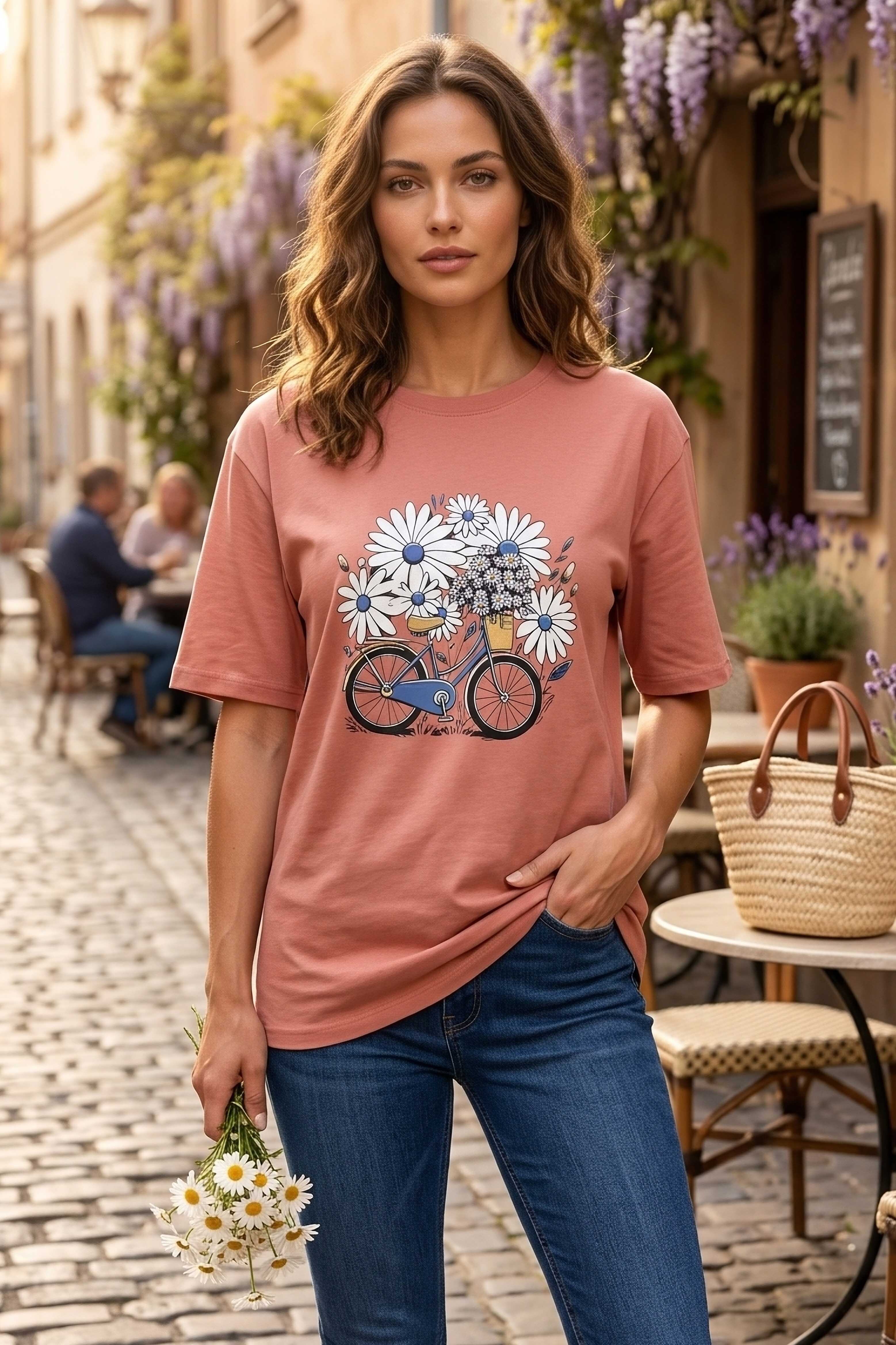 Baskılı Kısa Kollu Tunik - 1310-GUL - 2