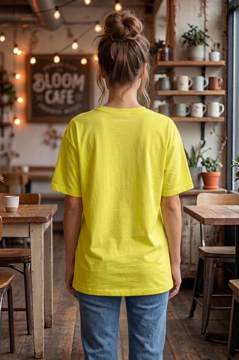 Baskılı Kısa Kollu Tunik - 1310-SARI - 3