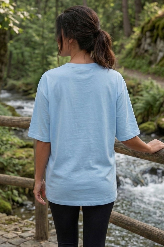 Baskılı Kısa Kollu Tunik - 1311-BEBE-MAVI - 3