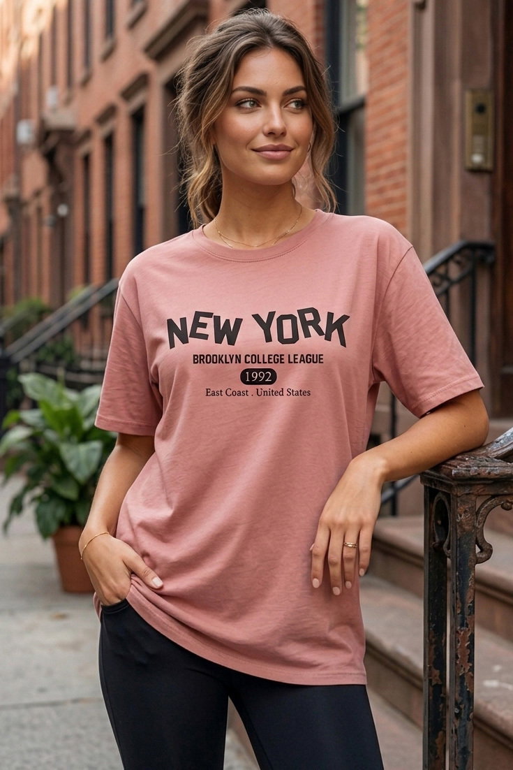 Baskılı Kısa Kollu Tunik - 1311-GUL - 1