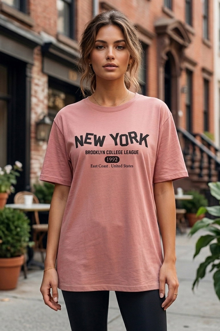 Baskılı Kısa Kollu Tunik - 1311-GUL - 2