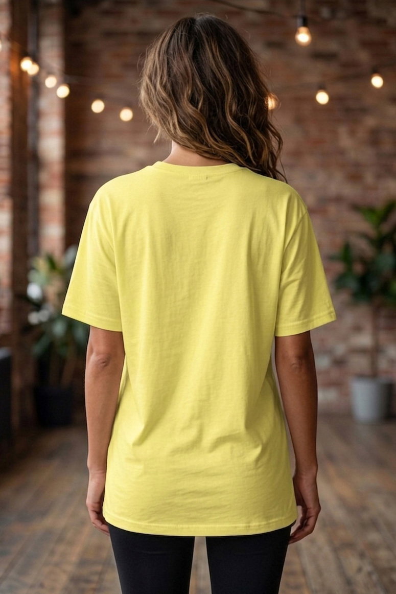 Baskılı Kısa Kollu Tunik - 1311-SARI - 3