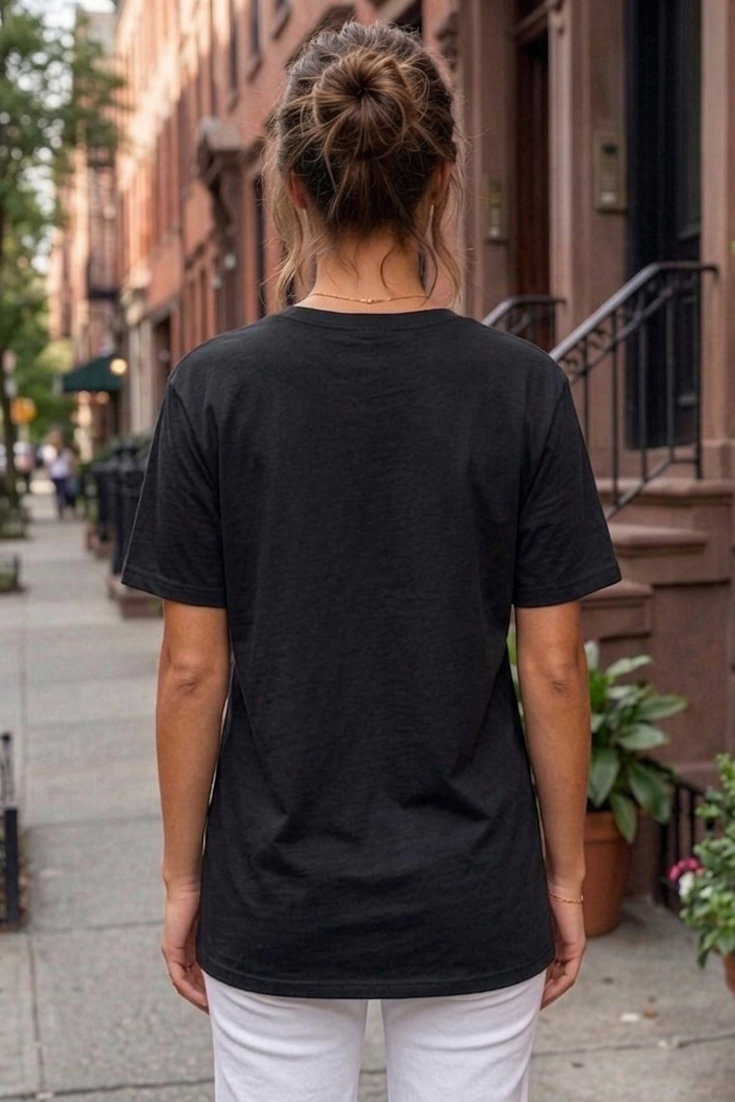 Baskılı Kısa Kollu Tunik - 1311-SIYAH - 3