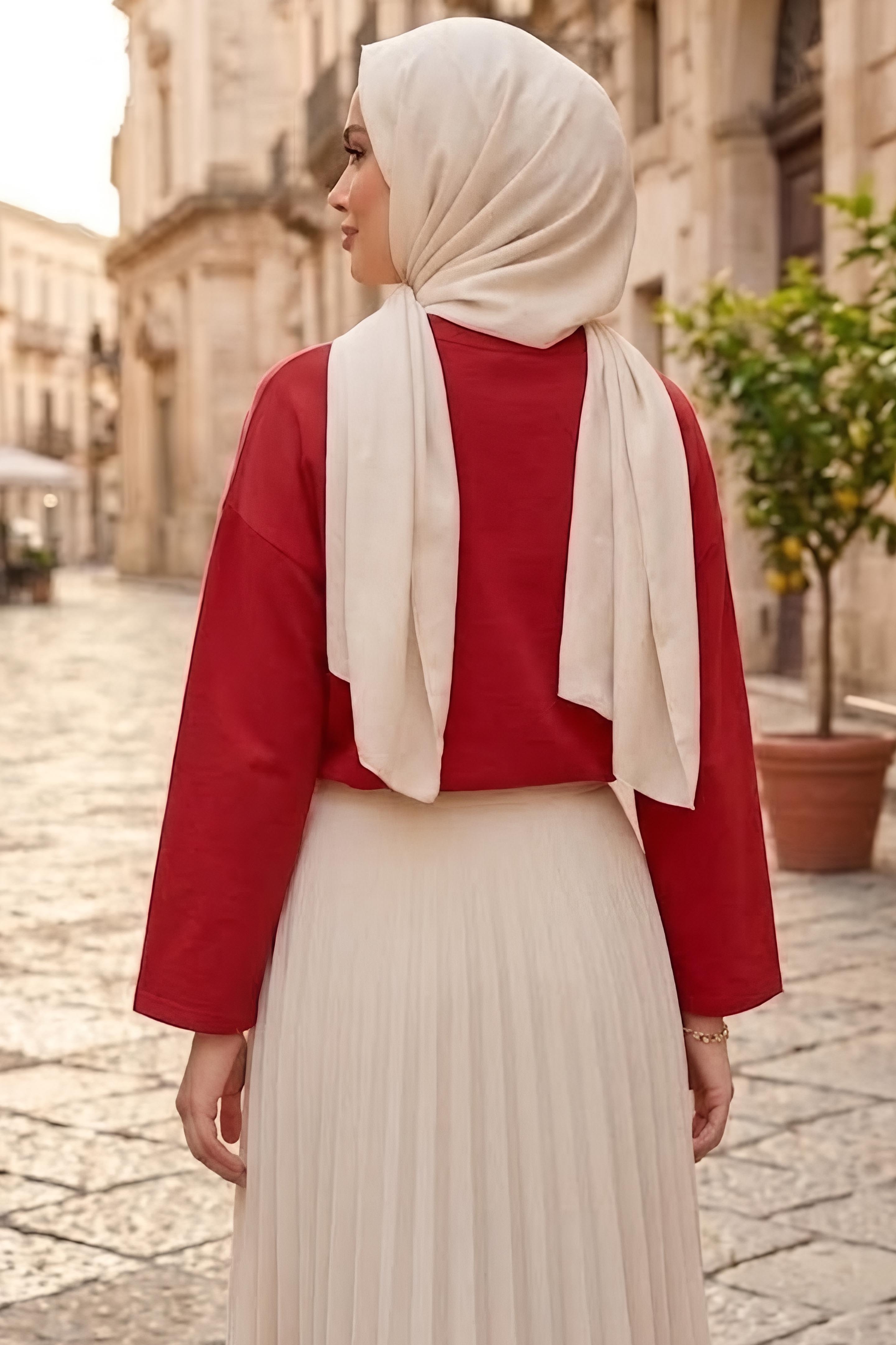 Baskılı Oversize Sweat D1 Kirmizi - 28778-D1-KIRMIZI - 3