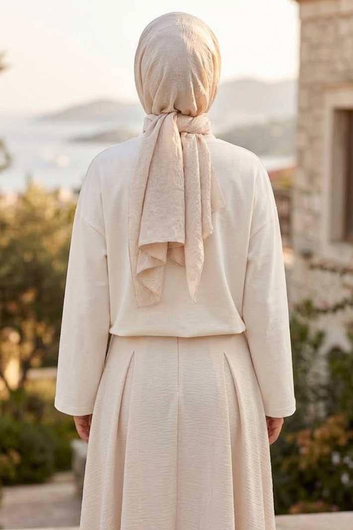 Baskılı Oversize Sweat D2 Beyaz - 28778-D2-BEYAZ - 4