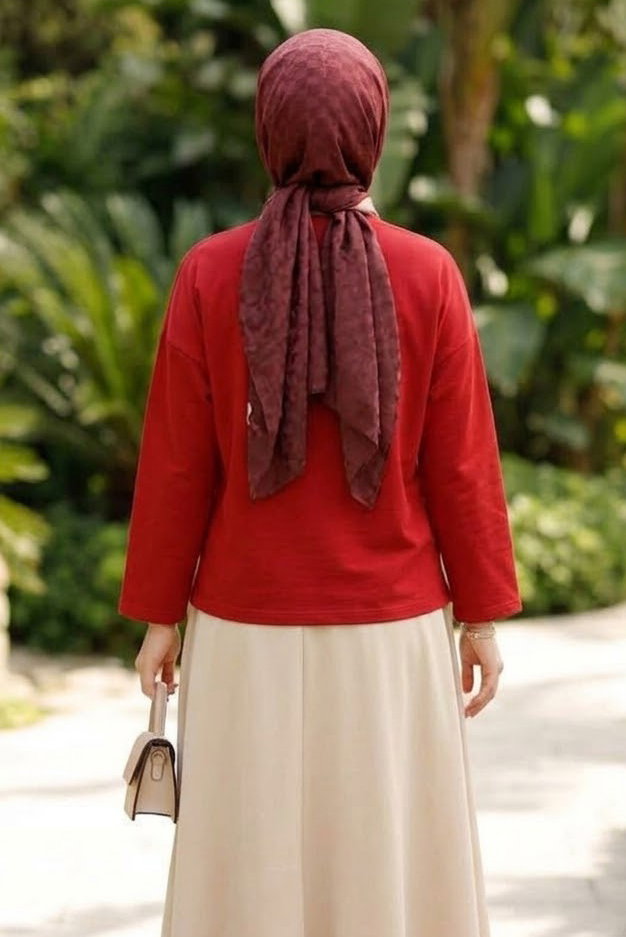 Baskılı Oversize Sweat D2 Kirmizi - 28778-D2-KIRMIZI - 3
